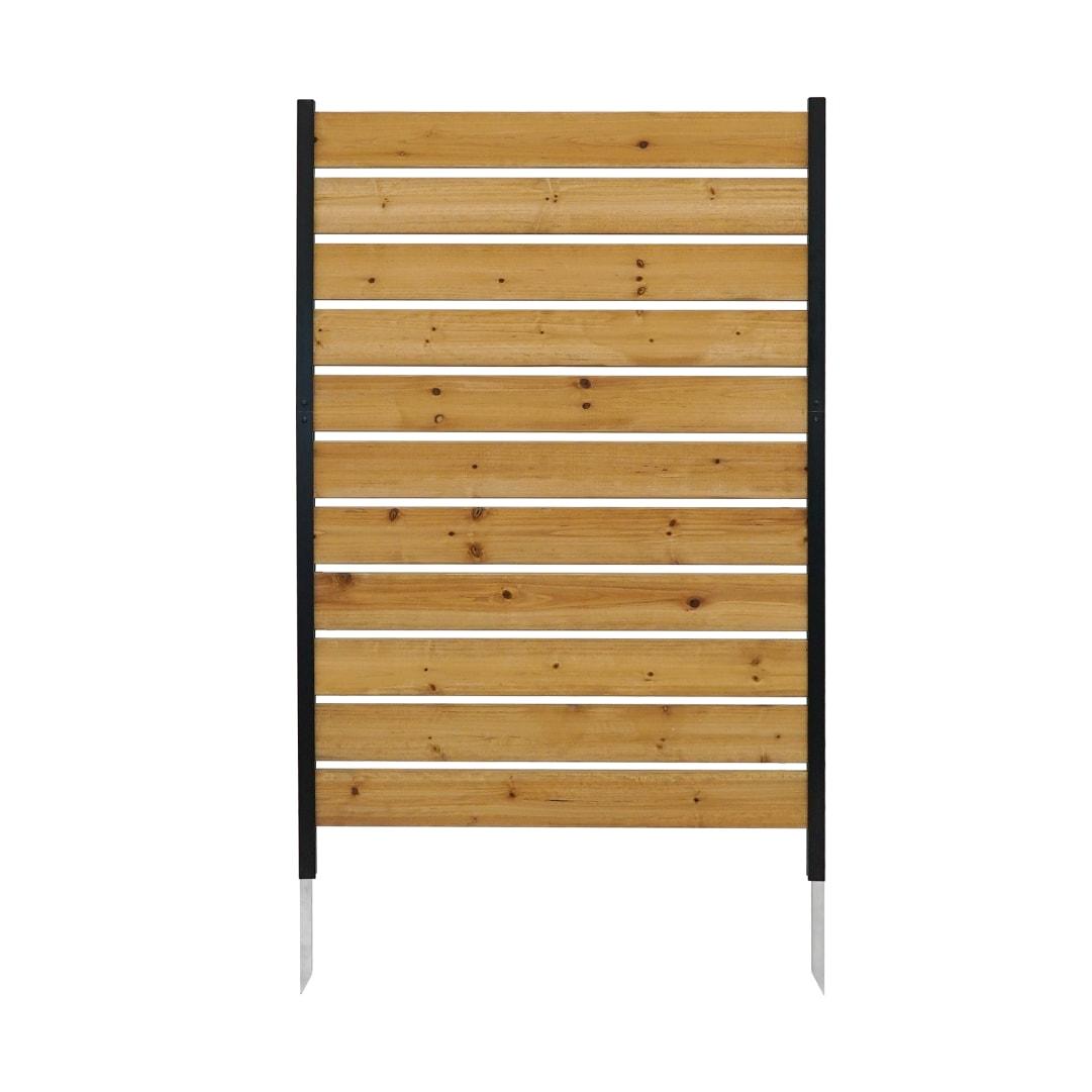 60.5in H x 38.625in W (1 Panel) No Dig Enclo Concord Cedar Wood Privacy Screen, Great to Hide Trash Cans, Decorative Patio Privacy Screen, Outdoor Privacy Fence Panel, Air Conditioner Fence, EC18022