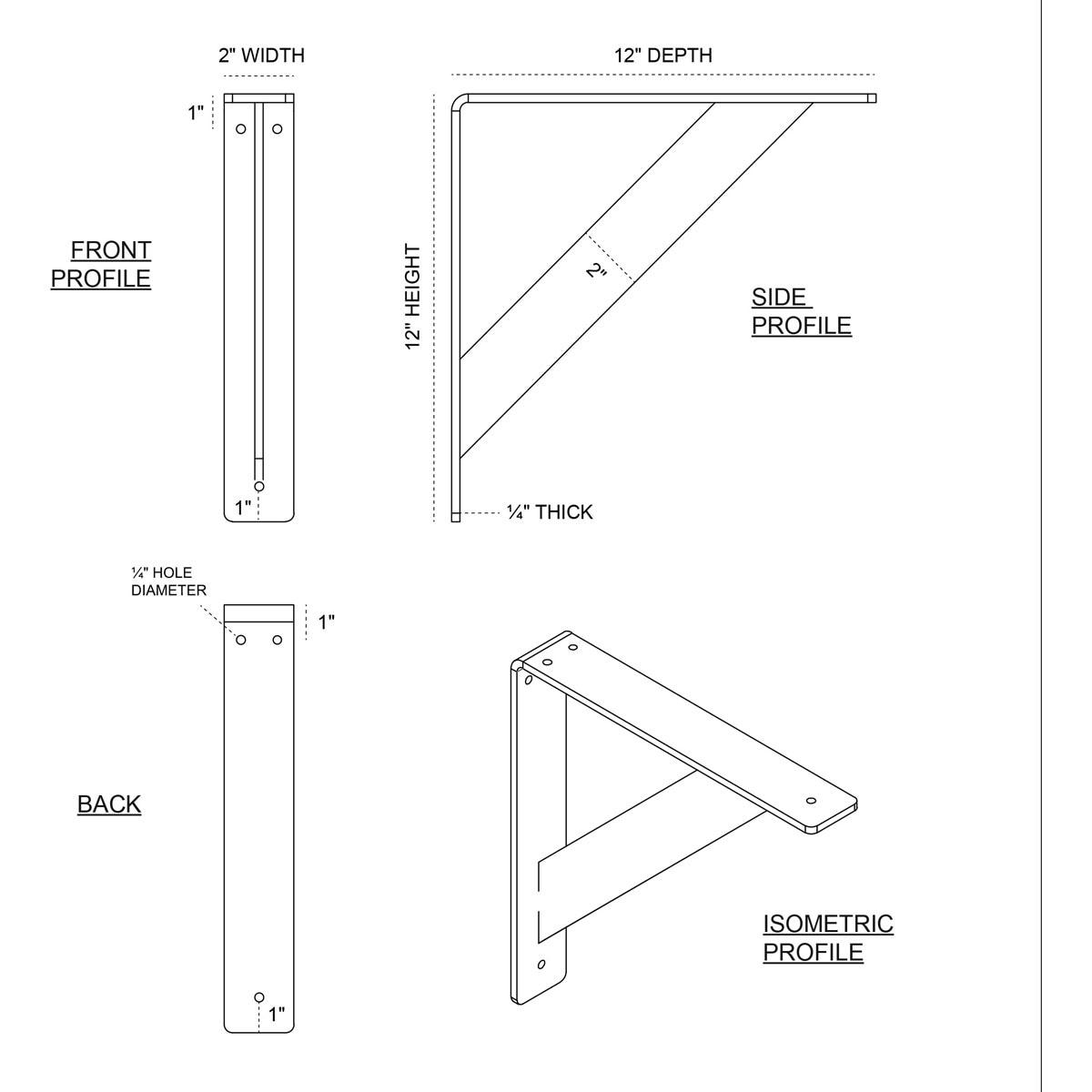 Ekena Millwork Traditional Steel Bracket
