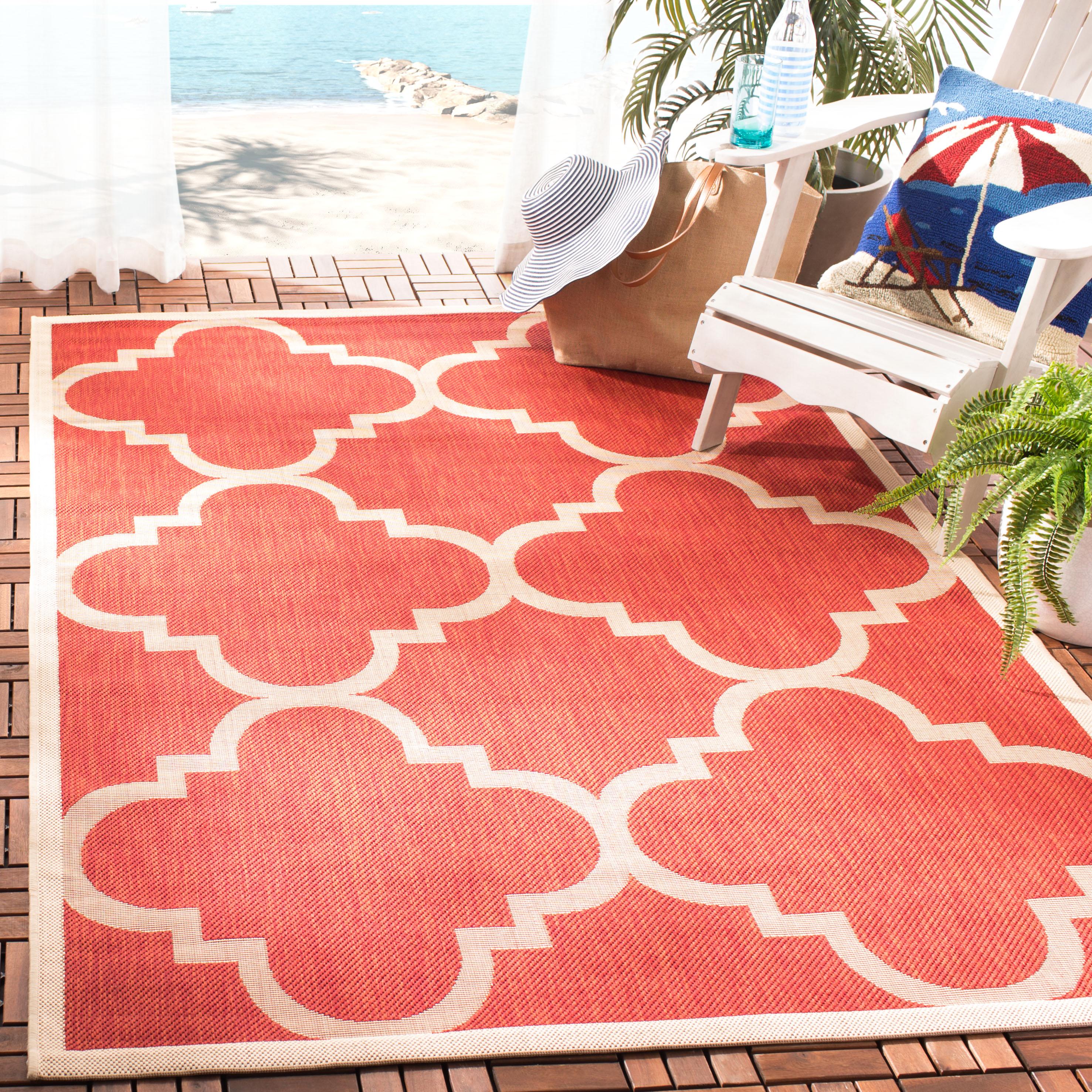 Courtyard CY6243 Power Loomed Indoor and Outdoor Accent Rug - Red - 2'7"x5' - Safavieh