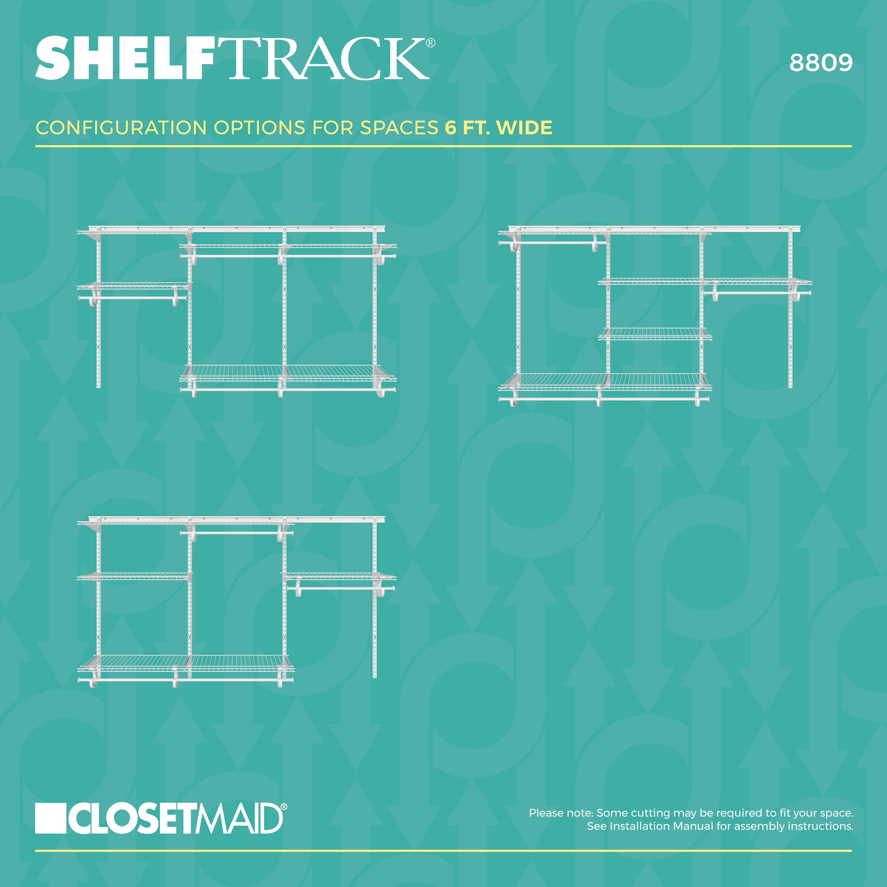 ShelfTrack 60" W - 96" W Closet System Starter Kit