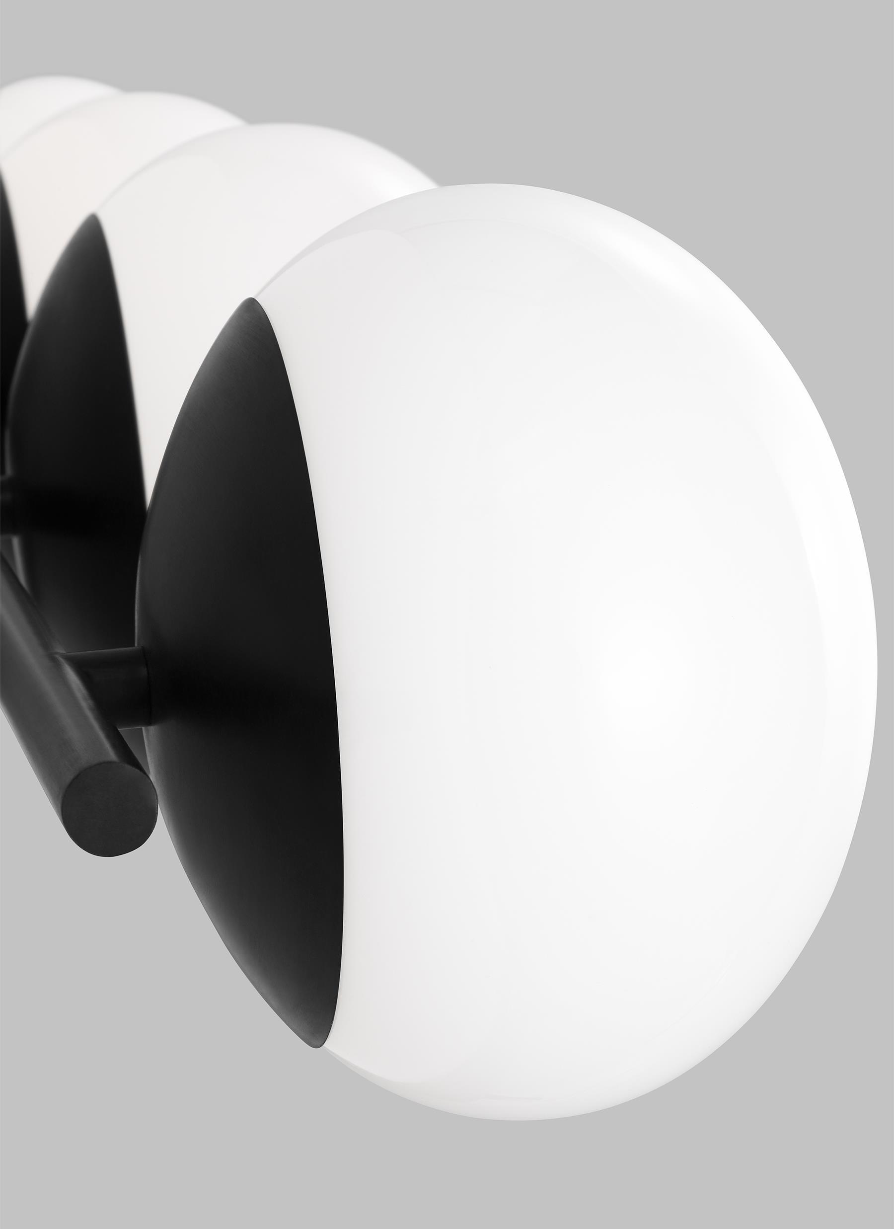 Lune Aged Iron 4-Light Dimmable Vanity with Milk White Glass