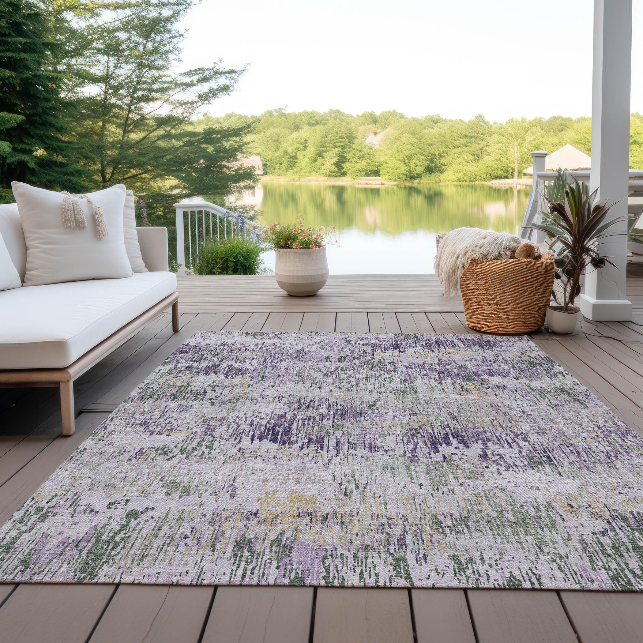 Machine Washable Indoor/Outdoor Chantille ACN1379 Lavender Rug