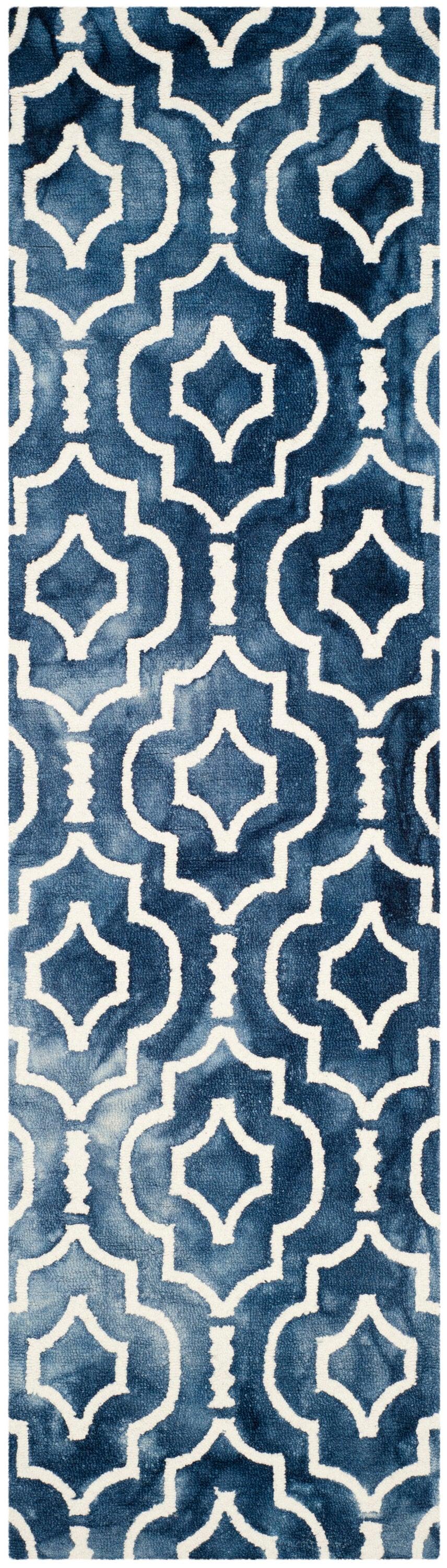Dip Dye DDY538 Hand Tufted Indoor Runner - Navy/Ivory - 2'3"x10' - Safavieh