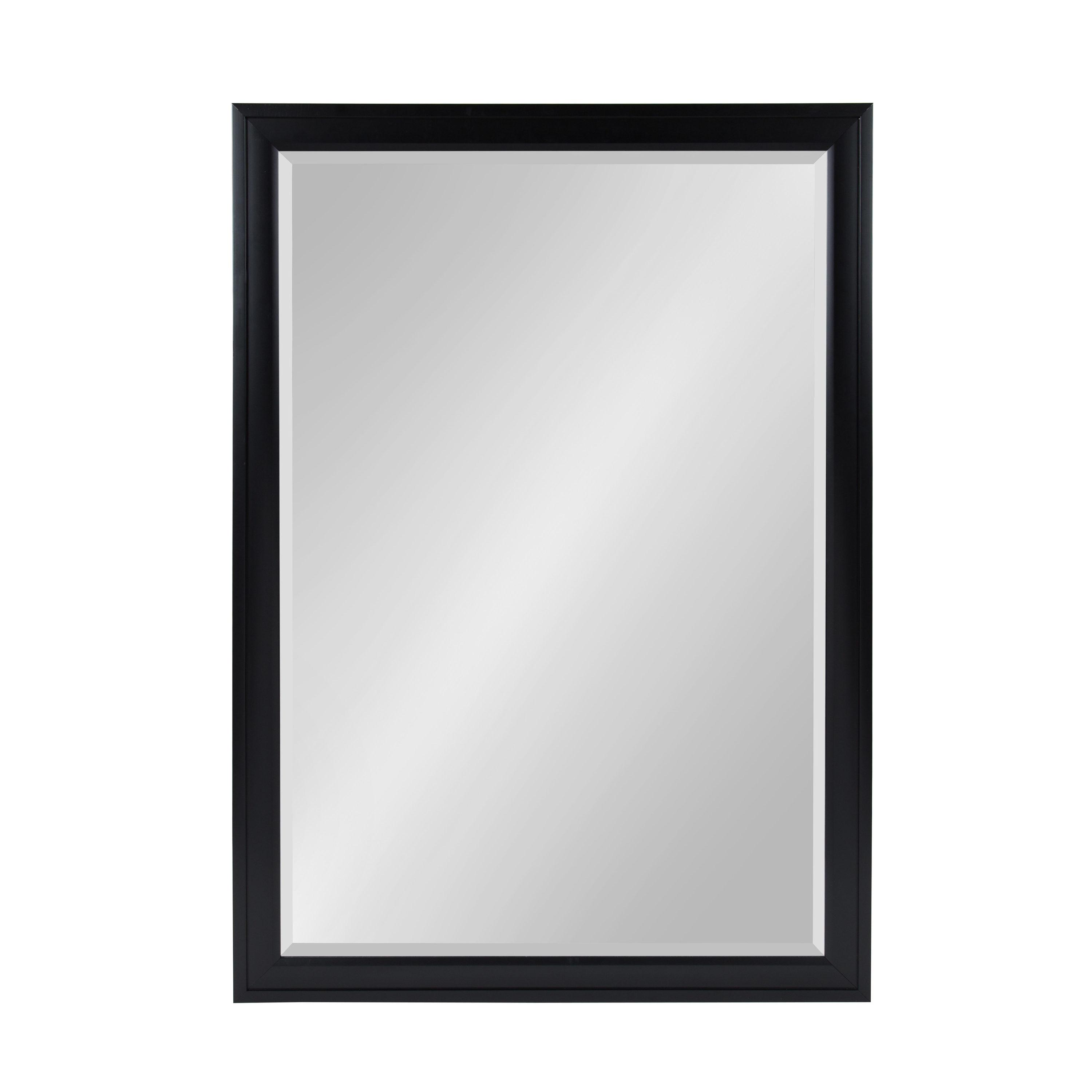 Black Polystyrene Framed Rectangular Wall Mirror 27.5x39.5