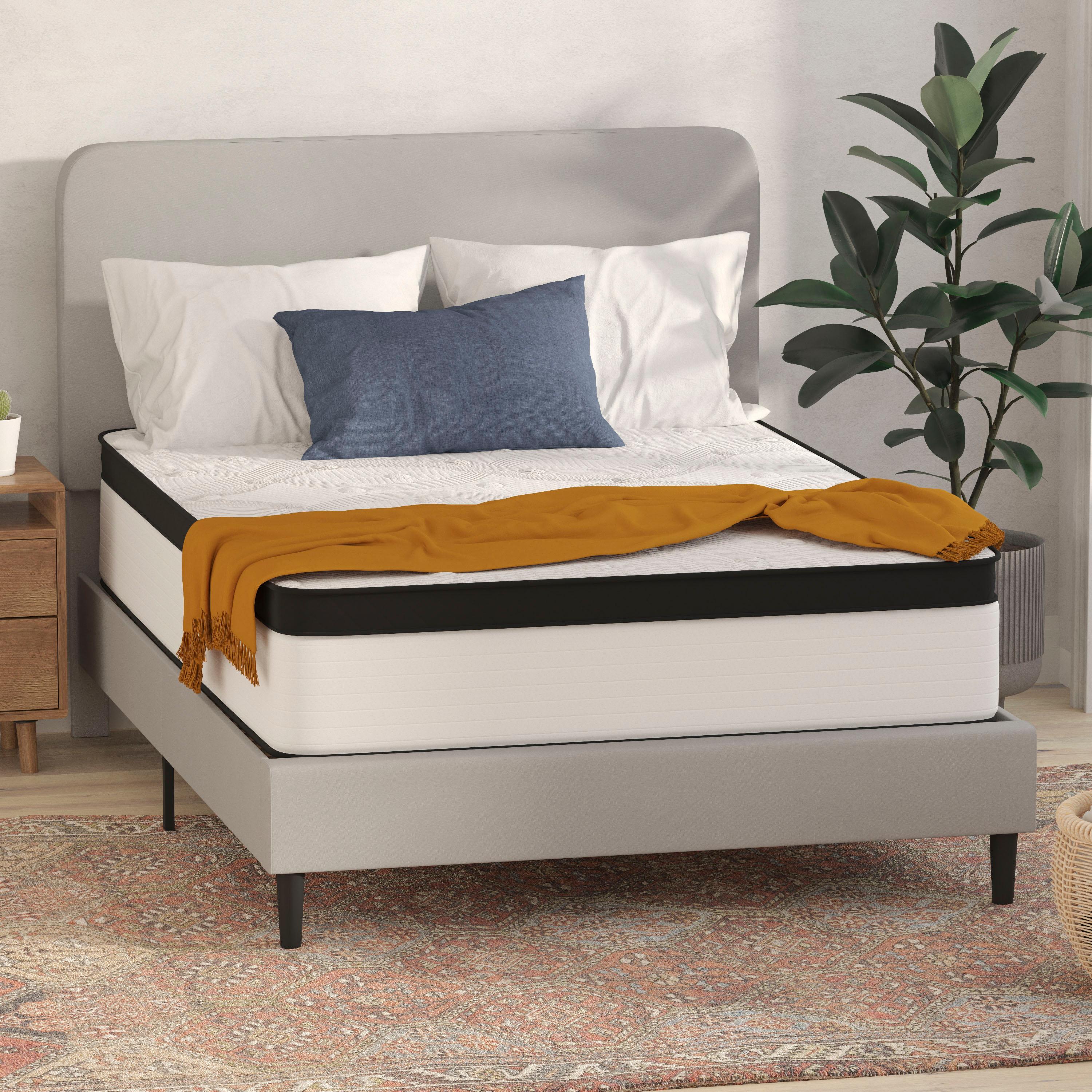 Flash Furniture 12" Hybrid Firm Pocket Spring Mattress, Full Mattress in a Box-Premium Mattress