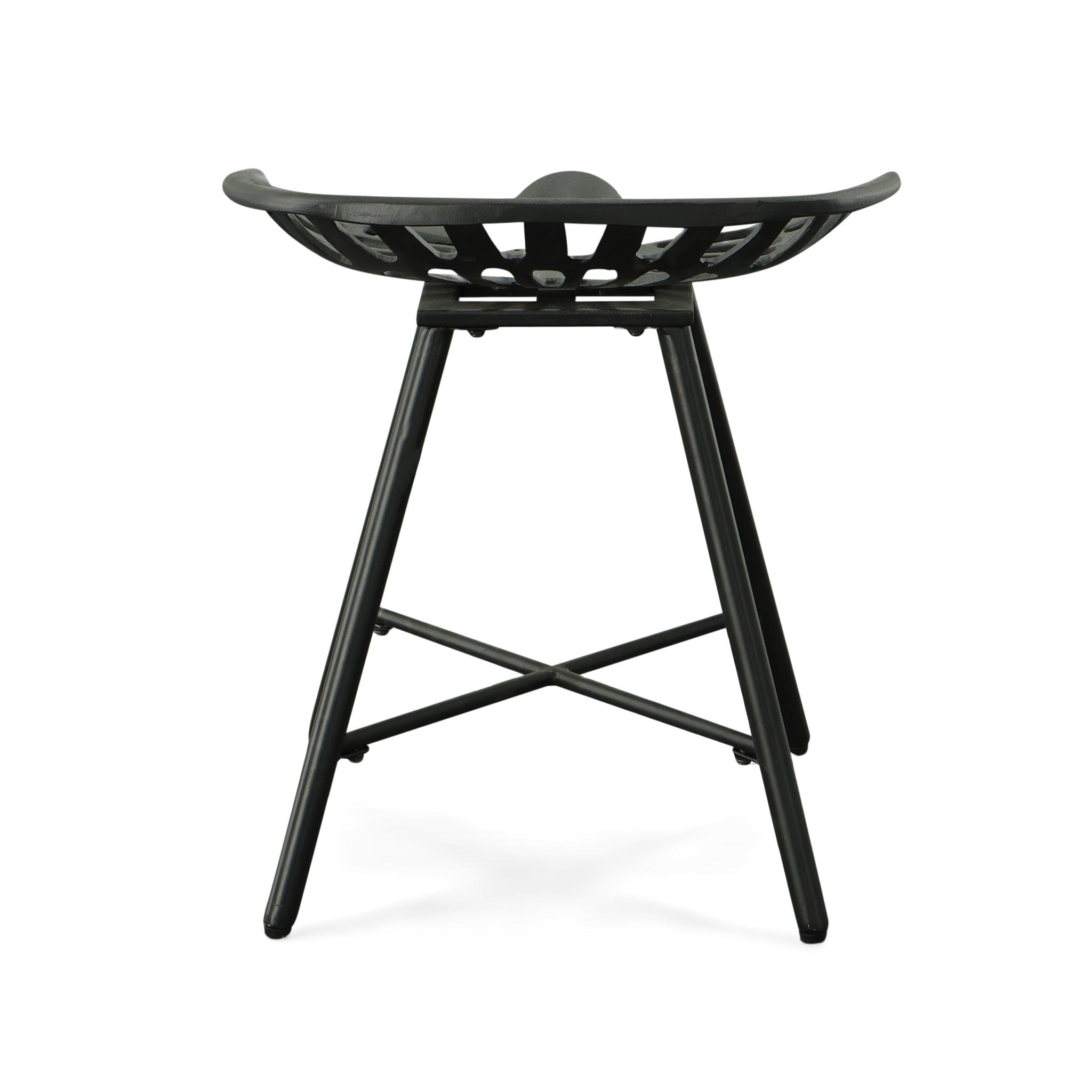 Carolina Living Kadin Tractor Seat Fireside Bench Black: Cast Iron, Farmhouse Style, Powder-Coated Finish