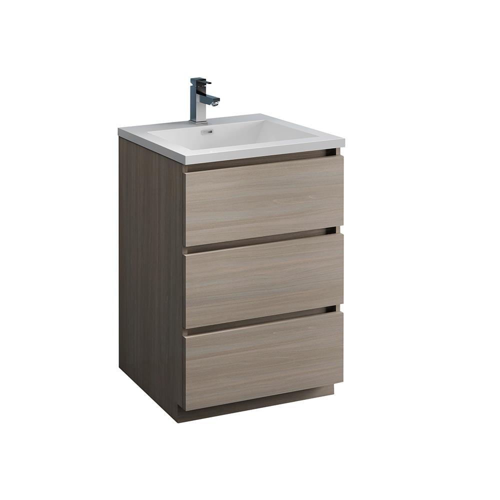 Lazzaro 24" Freestanding Modern Bathroom Vanity with Integrated Single Sink - Faucet Not Included