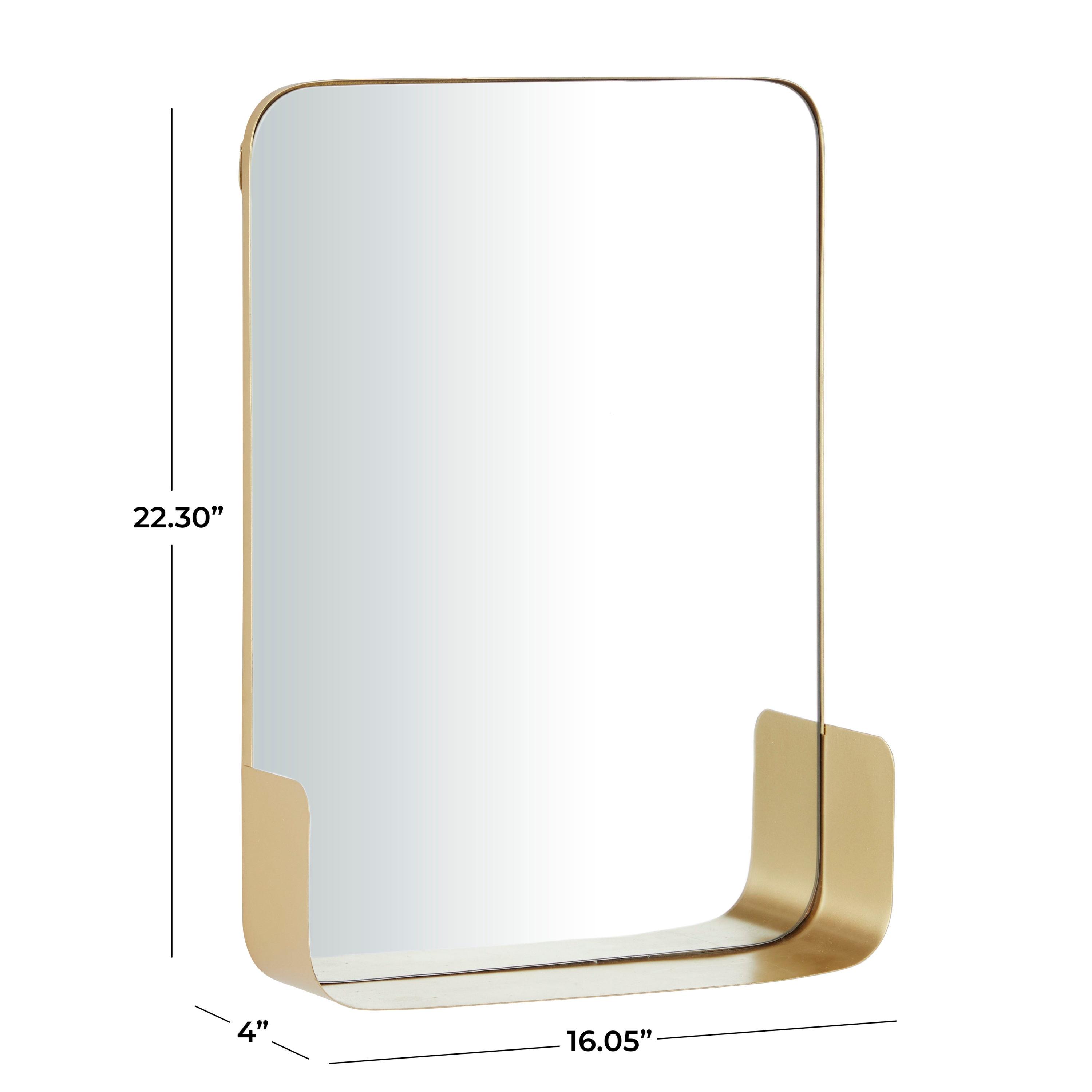 CosmoLiving by Cosmopolitan 16" x 22" Gold 1 Shelf Wall Mirror