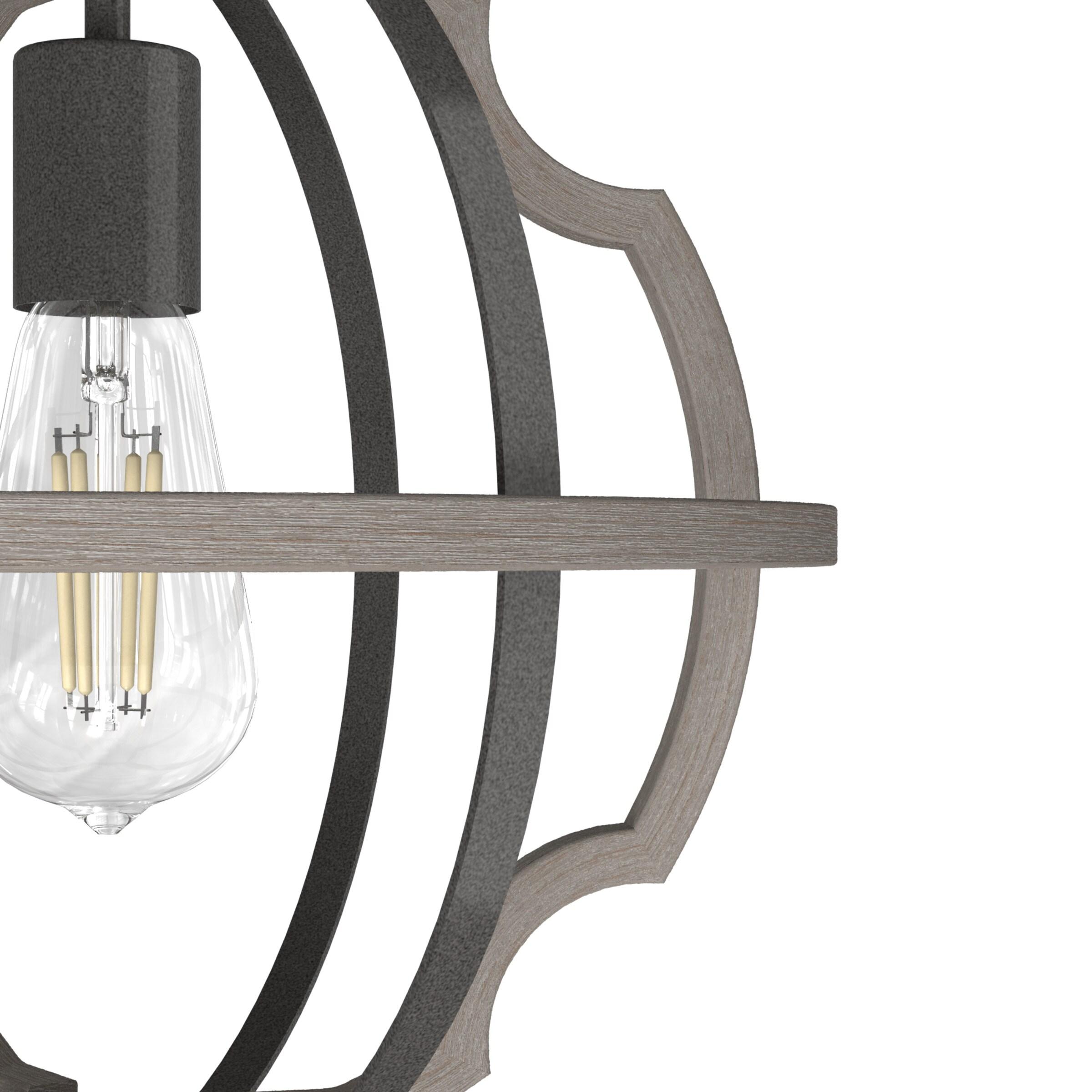 Hunter - Stone Creek 1-light Noble Bronze, Medium Size Pendant Light, Dimmable, Rustic Style, Sphere Shaped, for Bedrooms, Kitchens, Dining, Living Rooms - 19222