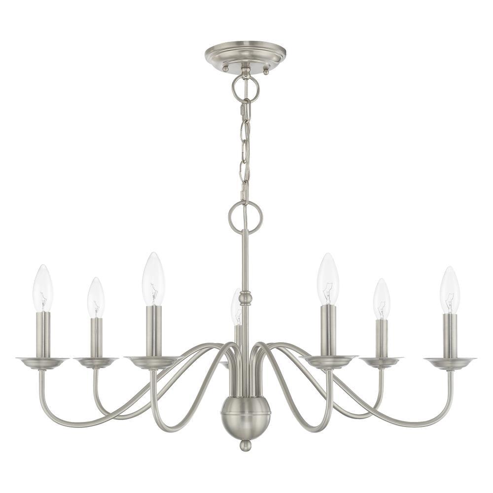 Elegant Windsor Brushed Nickel 7-Light Plug-in Chandelier