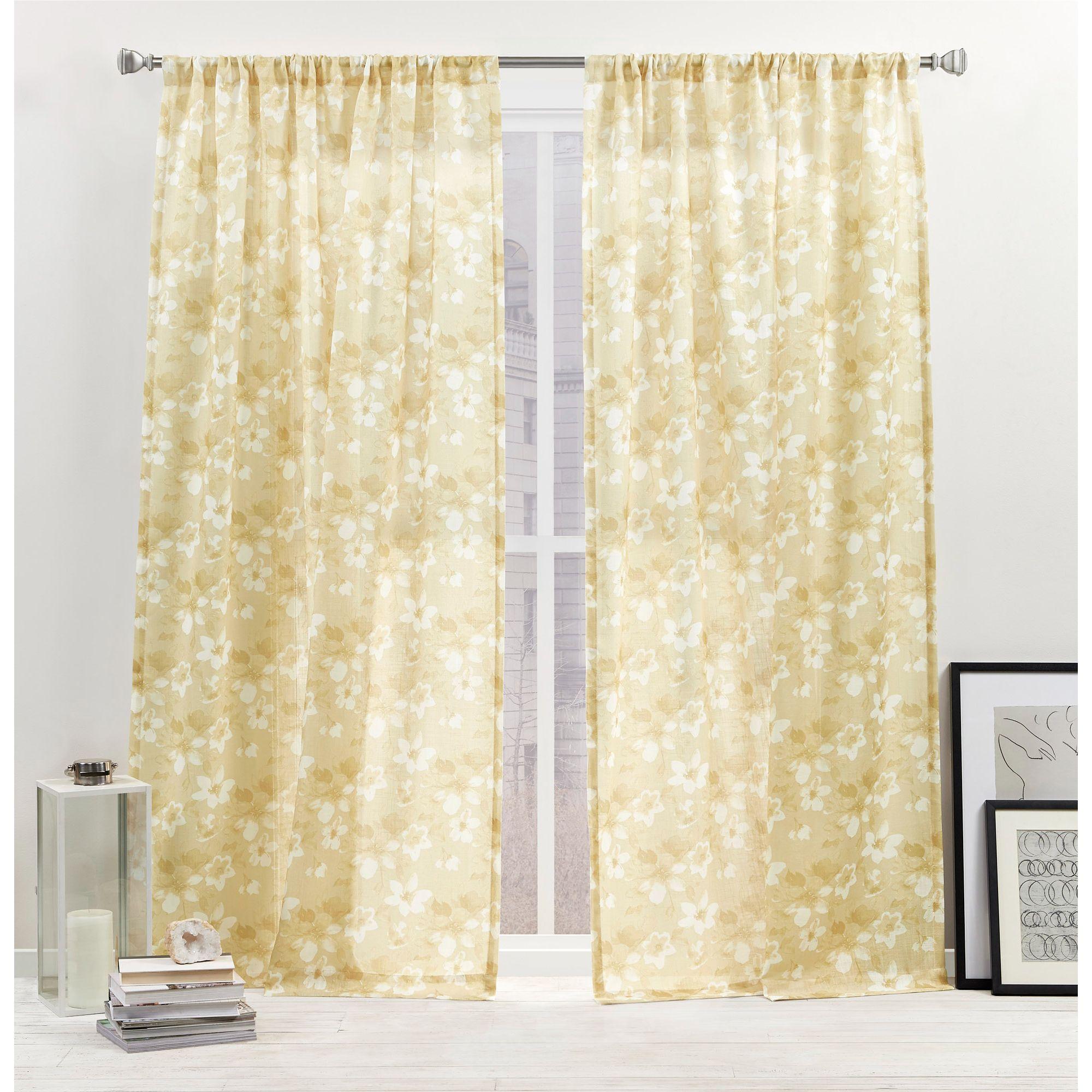 Nicole Miller Nicole Miller New York Dara Light Filtering, Semi Sheer Rod Pocket Curtain Panels (Set of 2)