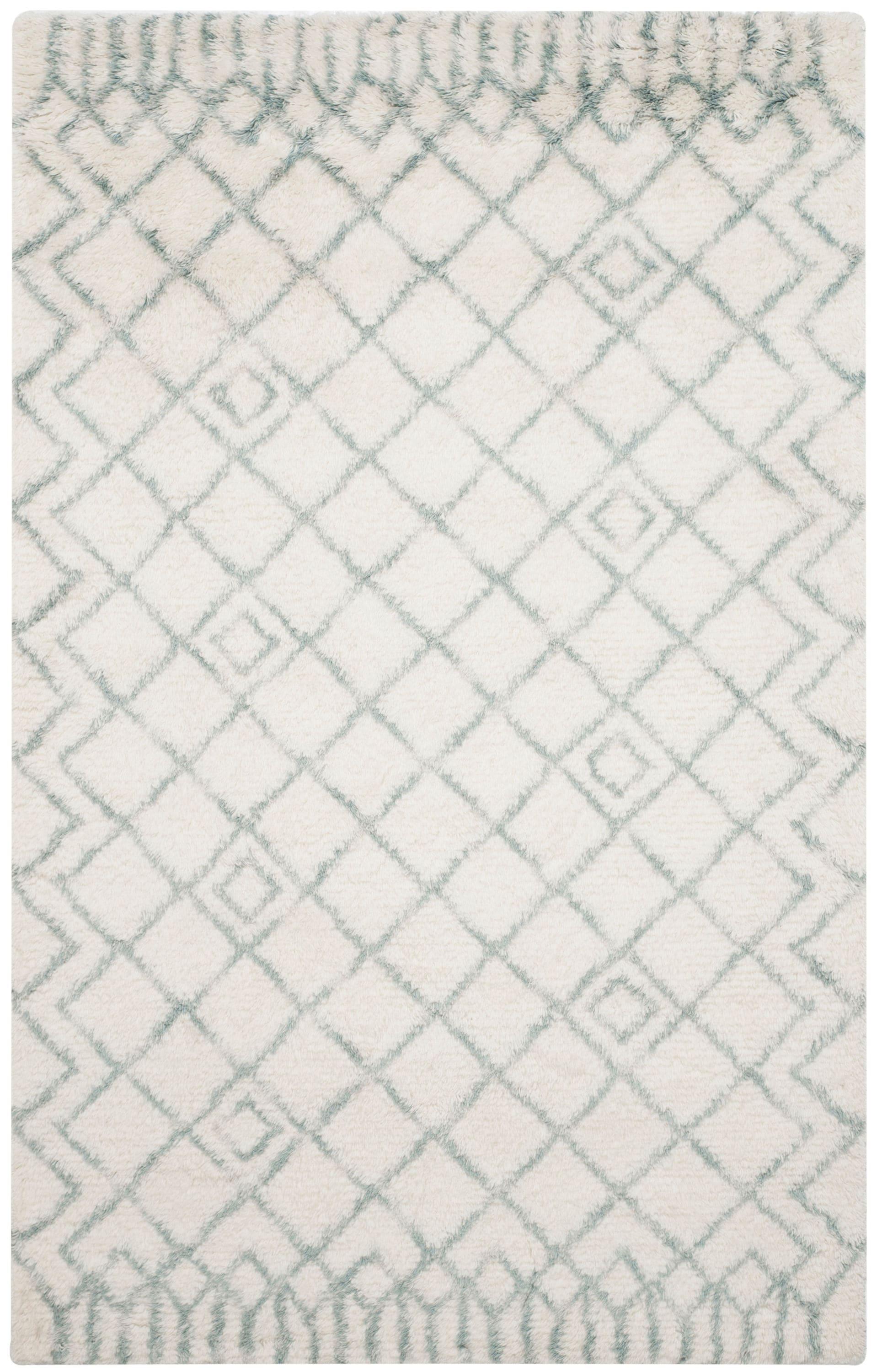 Casablanca CSB894 Hand Tufted Indoor Area Rug - Ivory/Blue - 4'x6' - Safavieh
