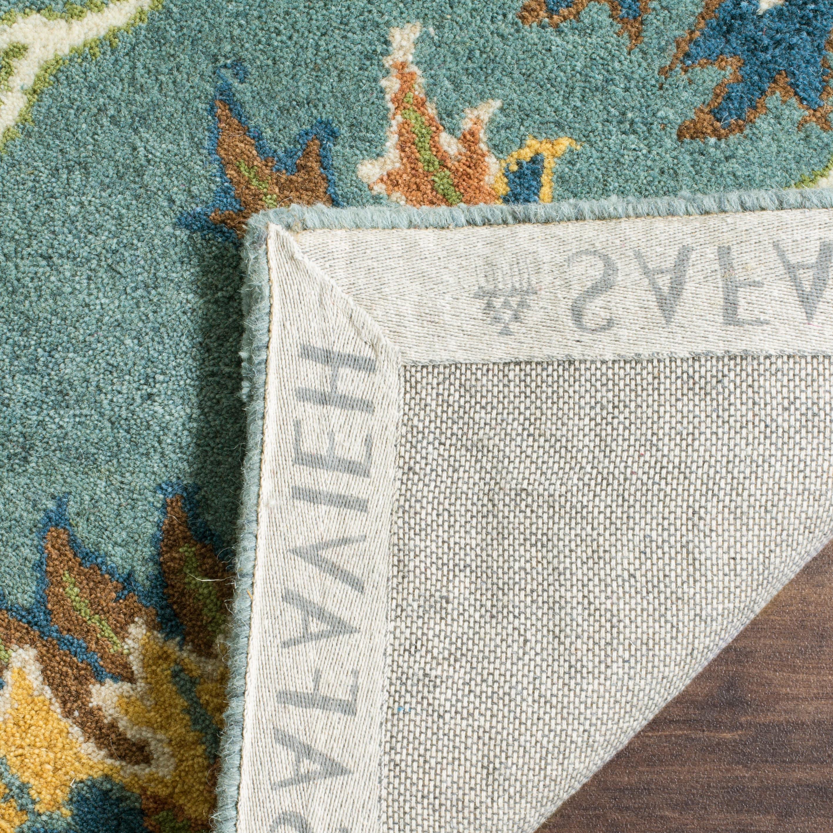 SAFAVIEH Heritage Odran Traditional Wool Area Rug, Light Blue, 8' x 10'