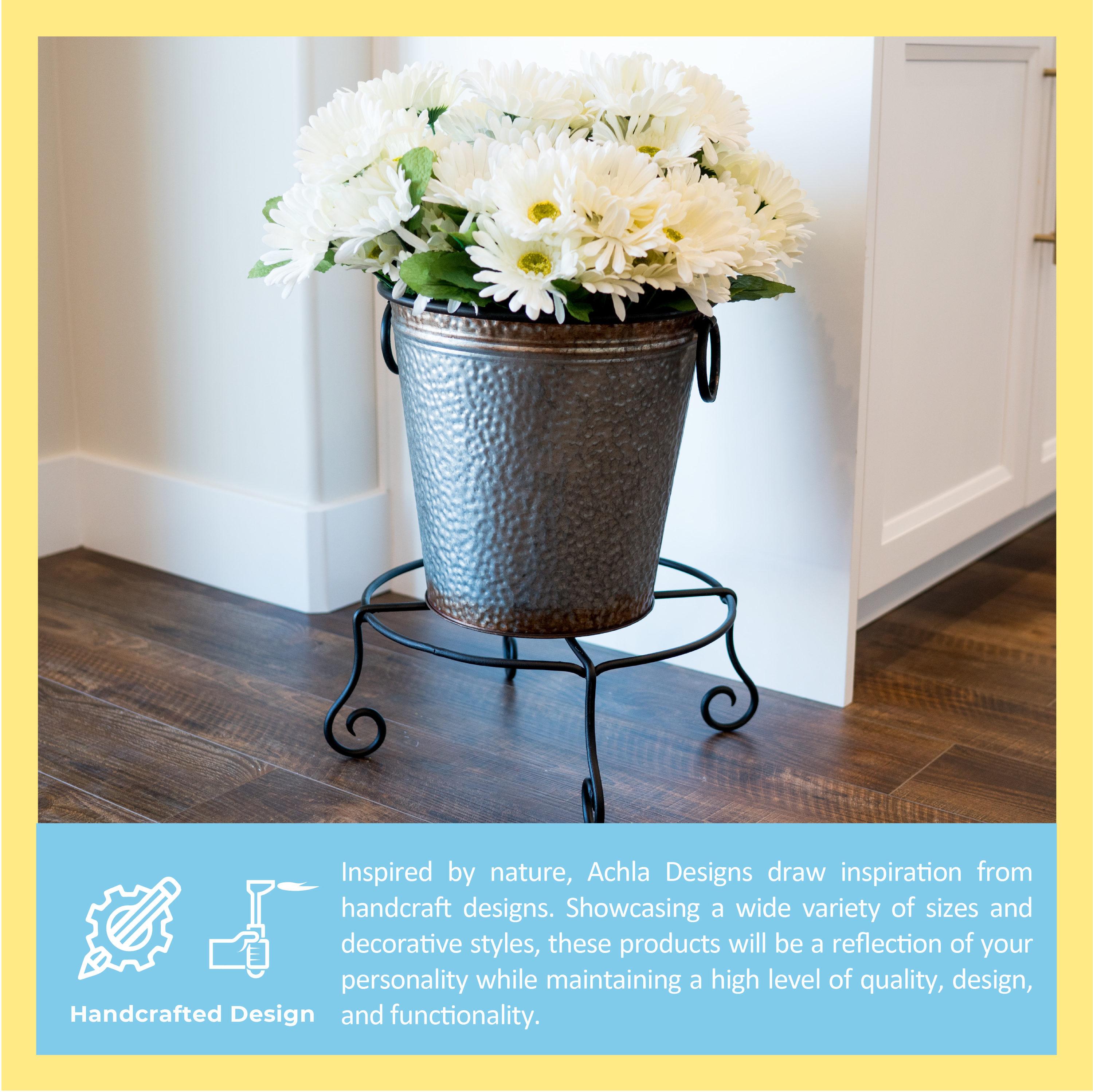 Large Black Wrought Iron Circular Plant Stand