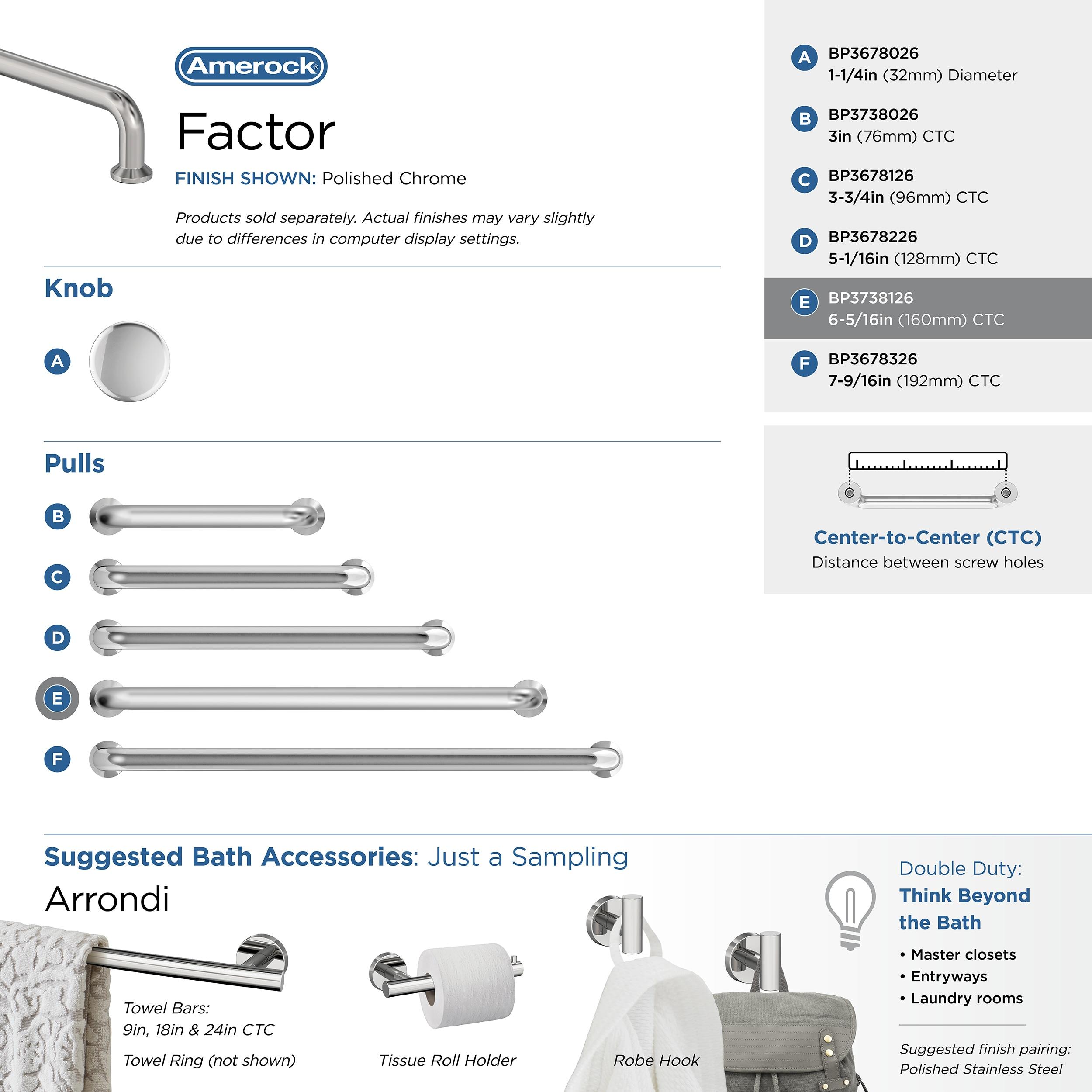 Factor 6-5/16 in (160 mm) Center-to-Center Cabinet Pull