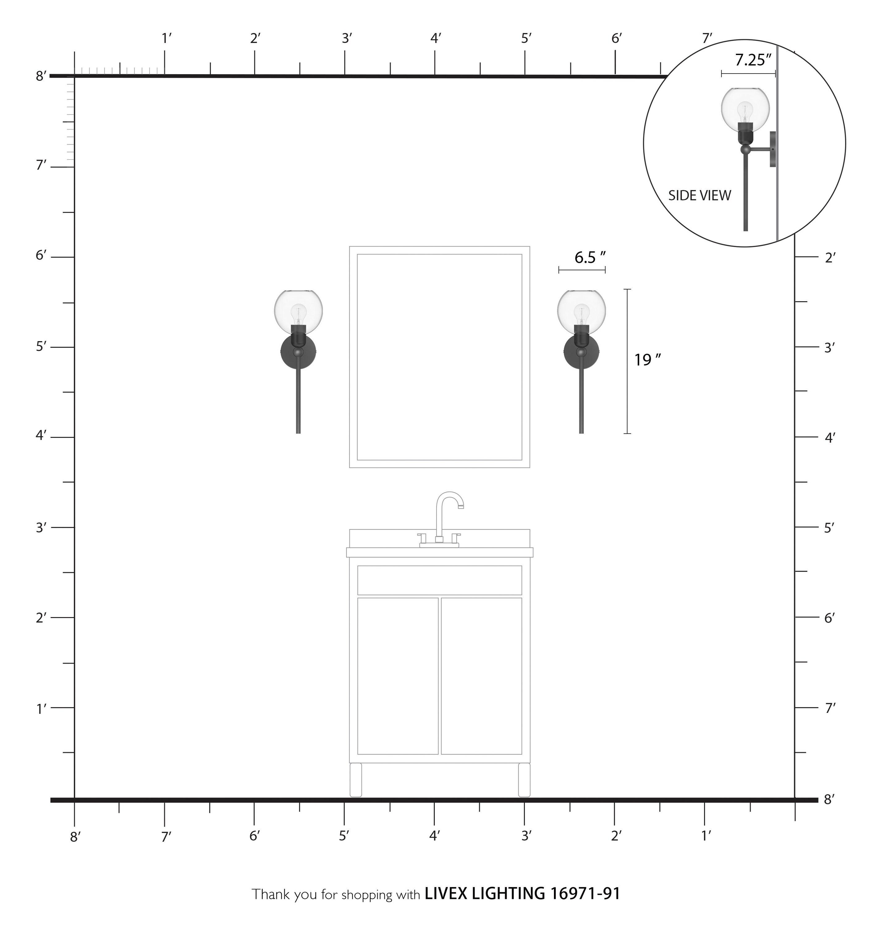 Livex Lighting Downtown 1 - Light Sconce in  Brushed Nickel