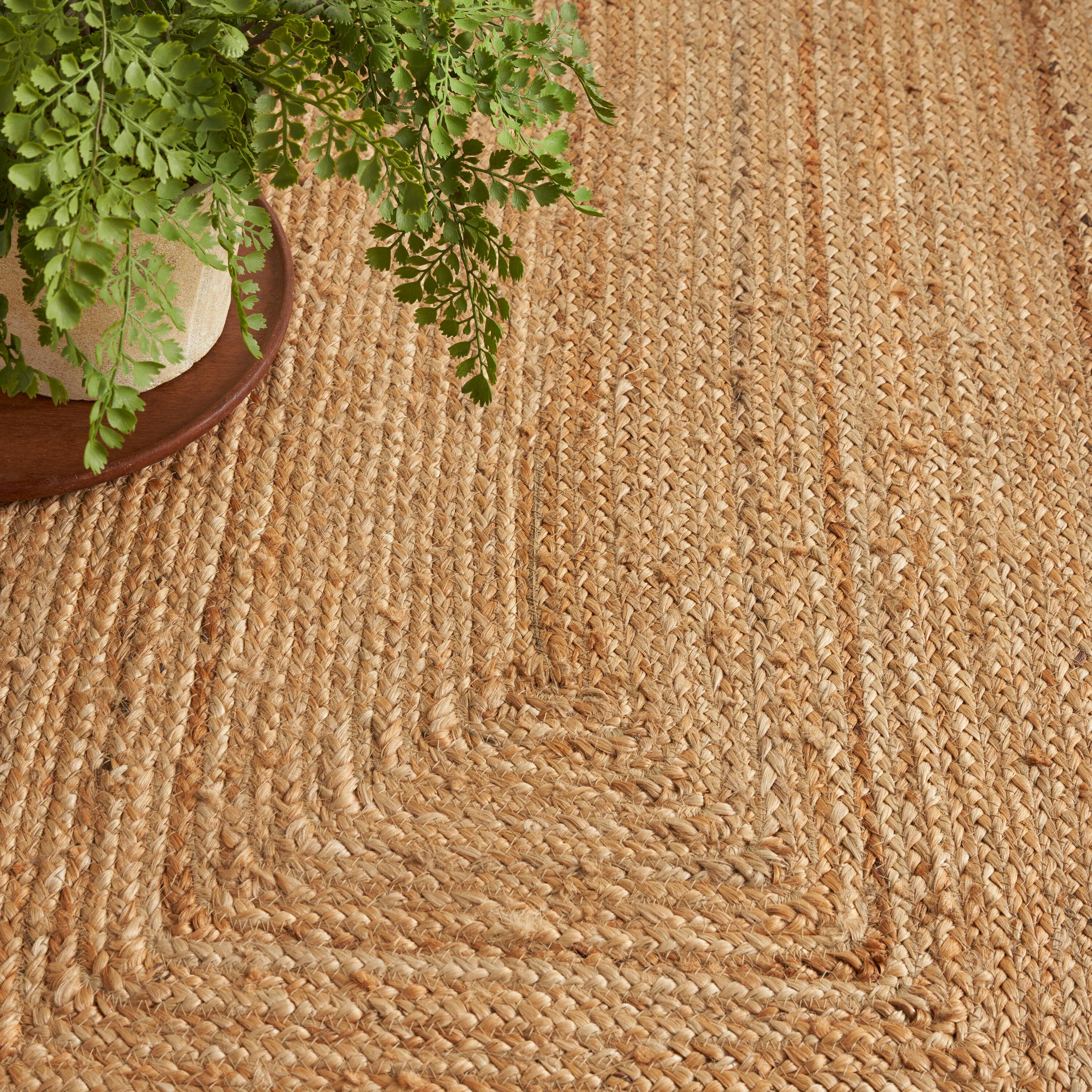 Nourison Handwoven Natural Jute Indoor Area Rug Natural 4' x 6'