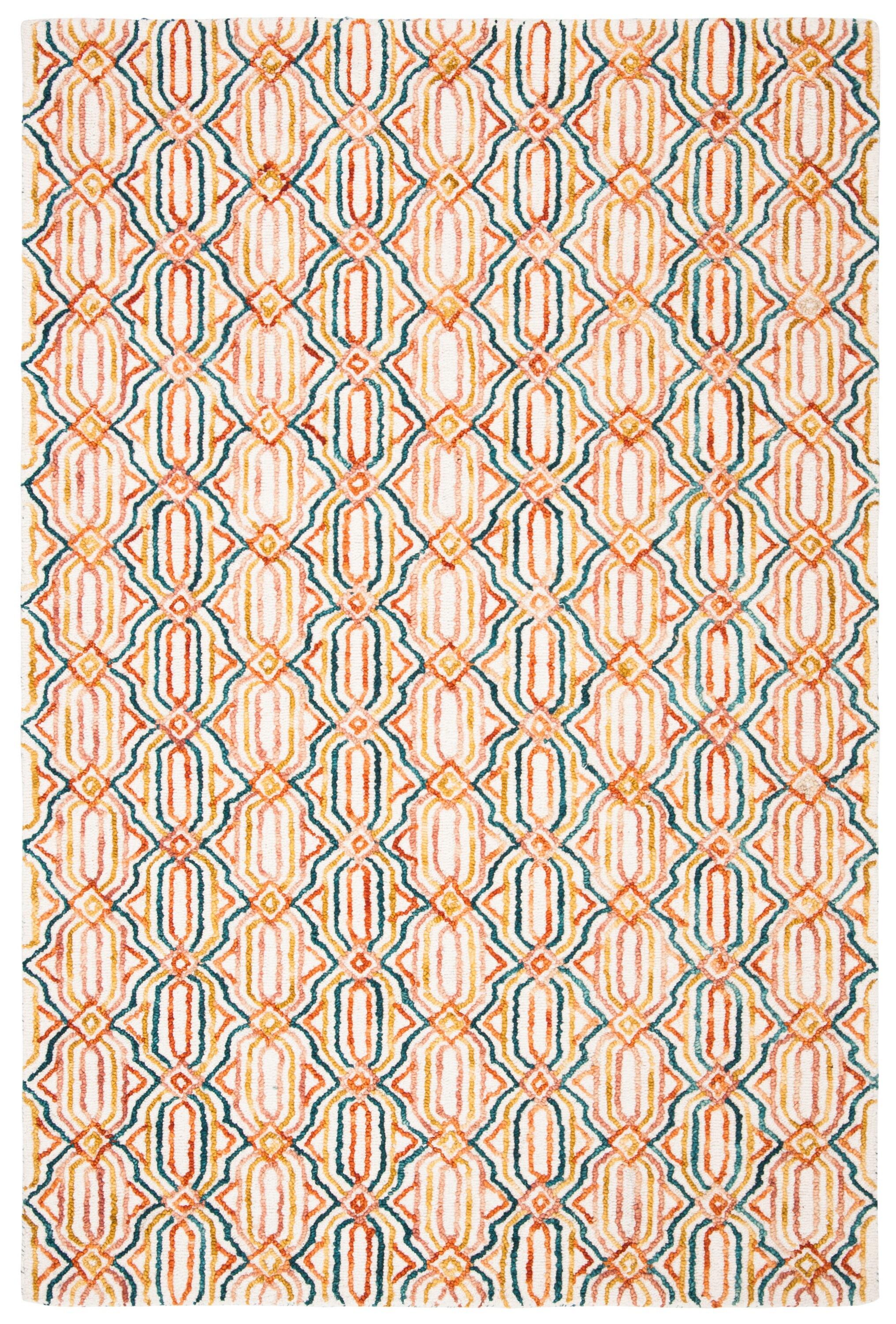 Trace TRC511 Hand Tufted Area Rug - Ivory/Navy - 4'x6' - Safavieh.