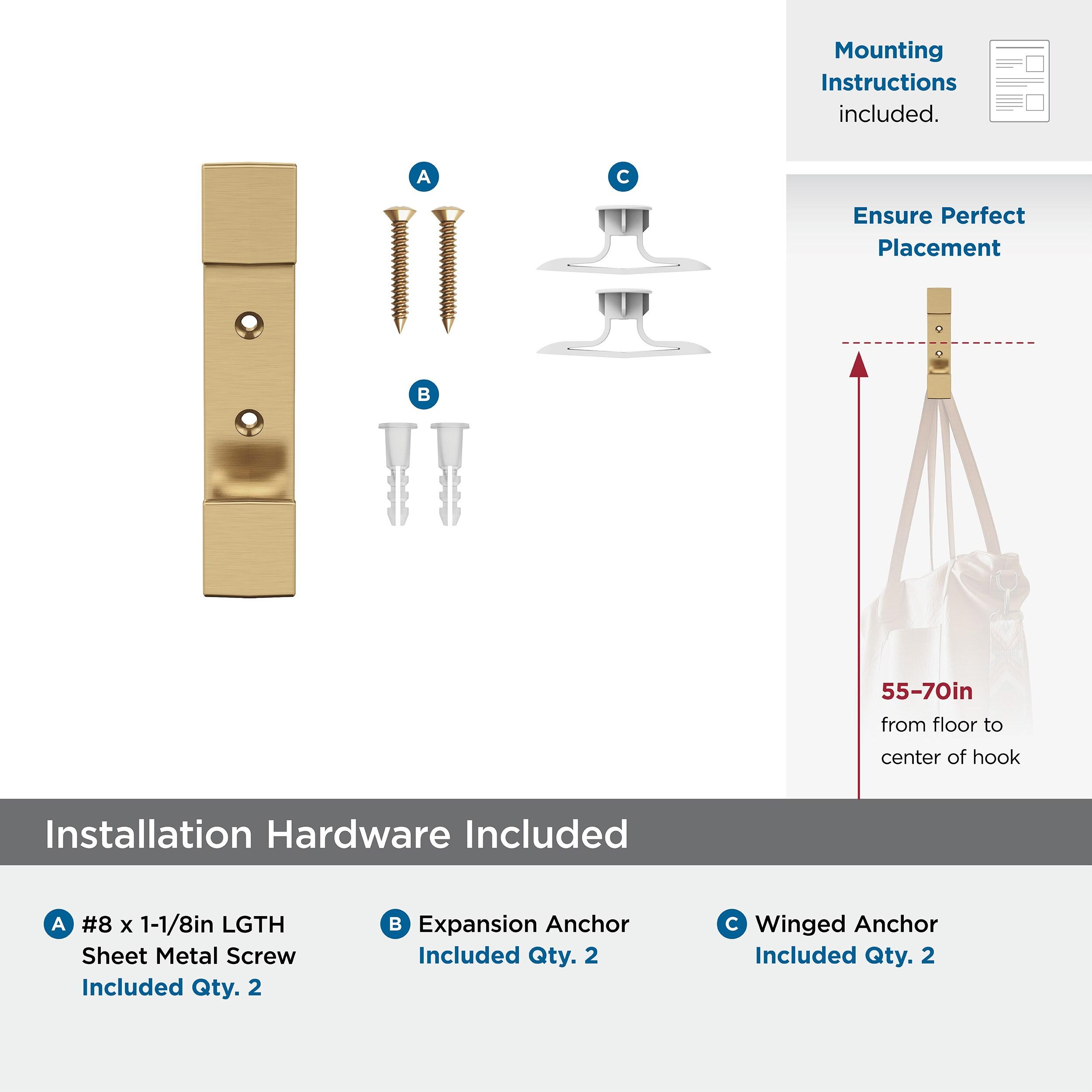 Bray Contemporary Double Prong Decorative Wall Hook