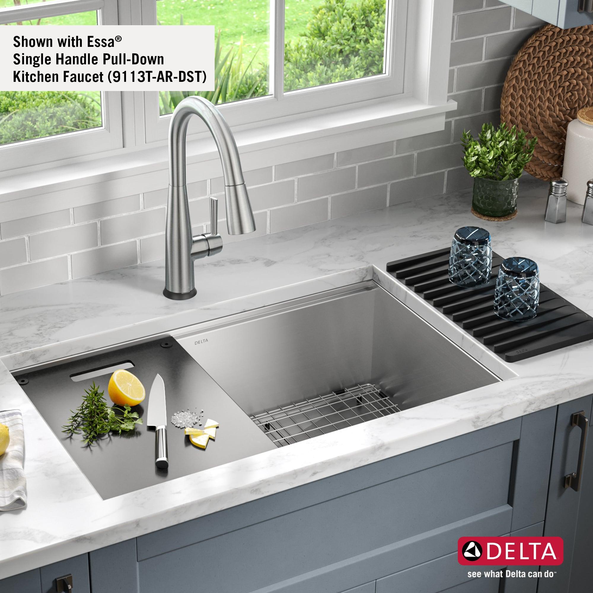 Delta Rivet™ 30" L Workstation Kitchen Sink Undermount 16 Gauge Stainless Steel Single Bowl