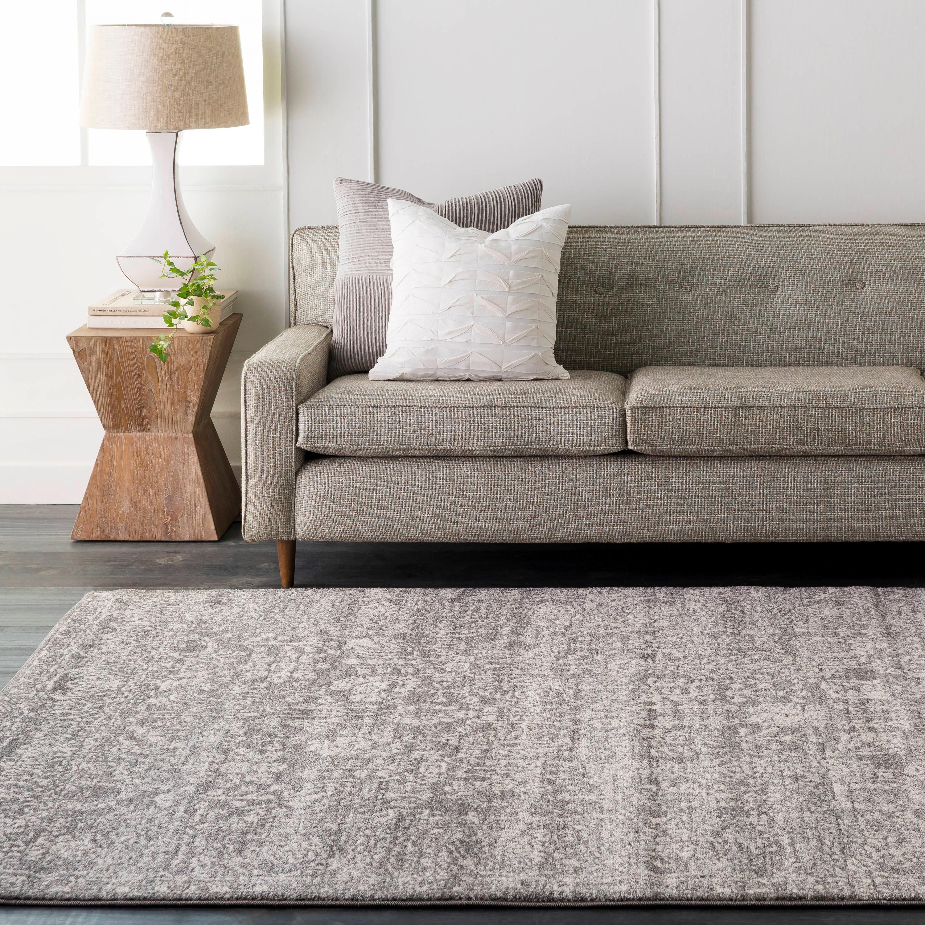 Livabliss 2'x3' Tree of Life Traditional Rugs Charcoal: Medium Pile, Fade & Stain-Resistant, Indoor Use