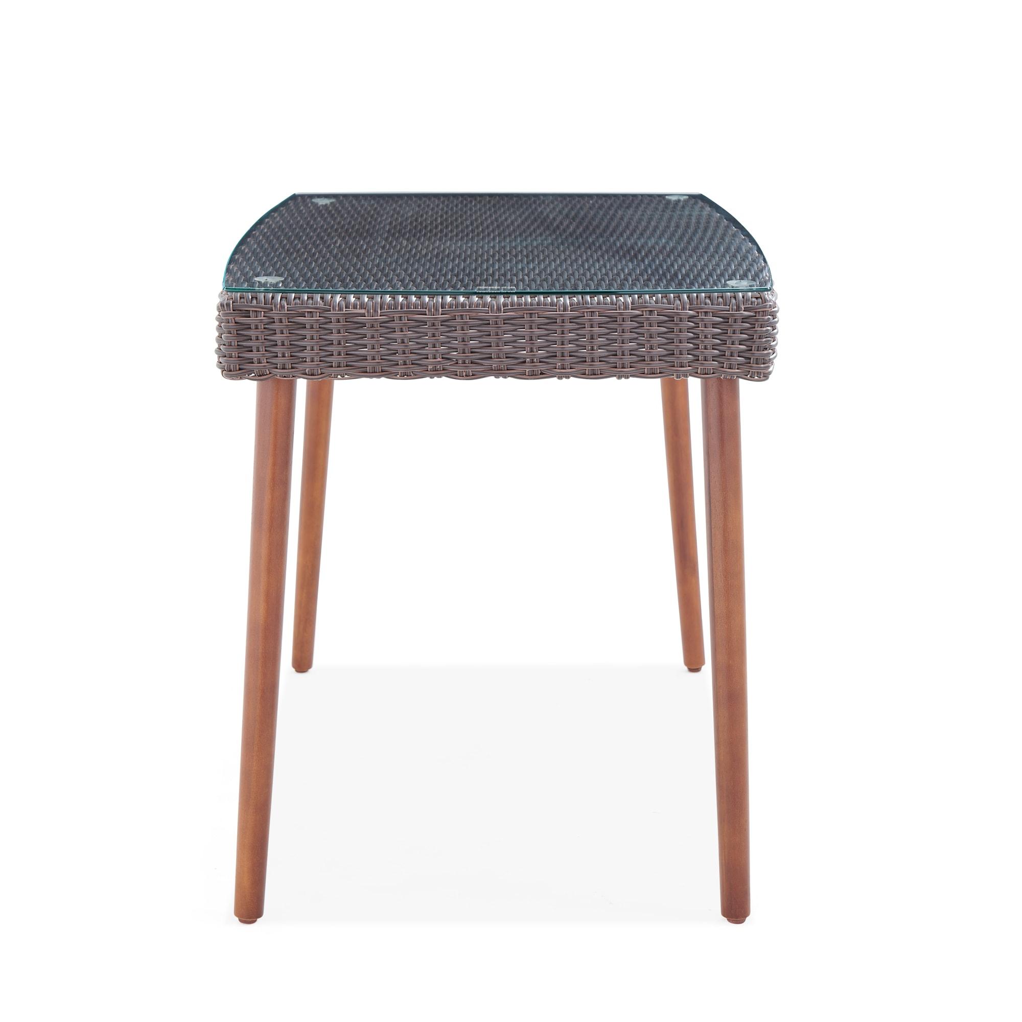 All-Weather Wicker Athens Outdoor Cocktail Table Brown - Alaterre Furniture