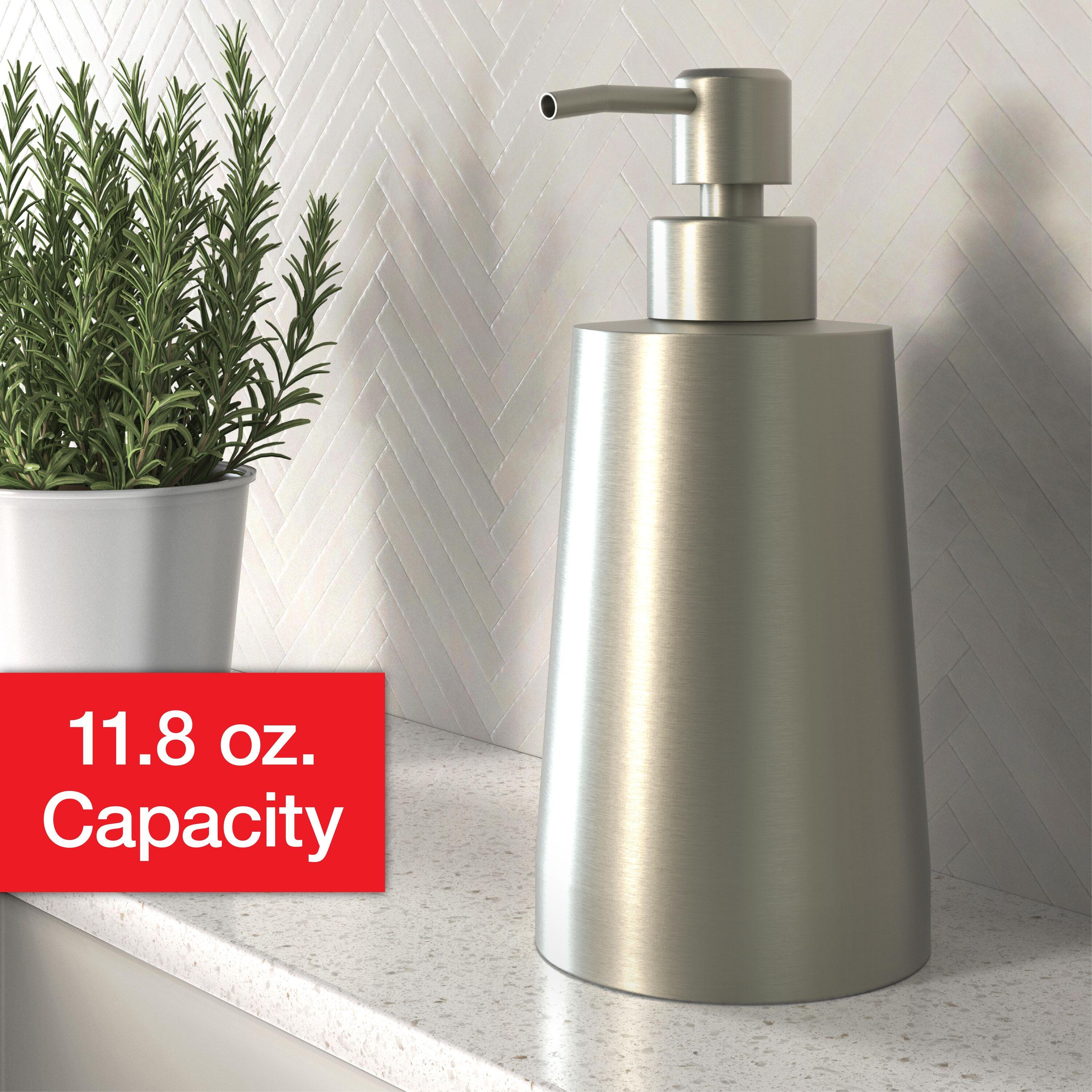 Brushed Nickel Freestanding Countertop Soap and Lotion Dispenser