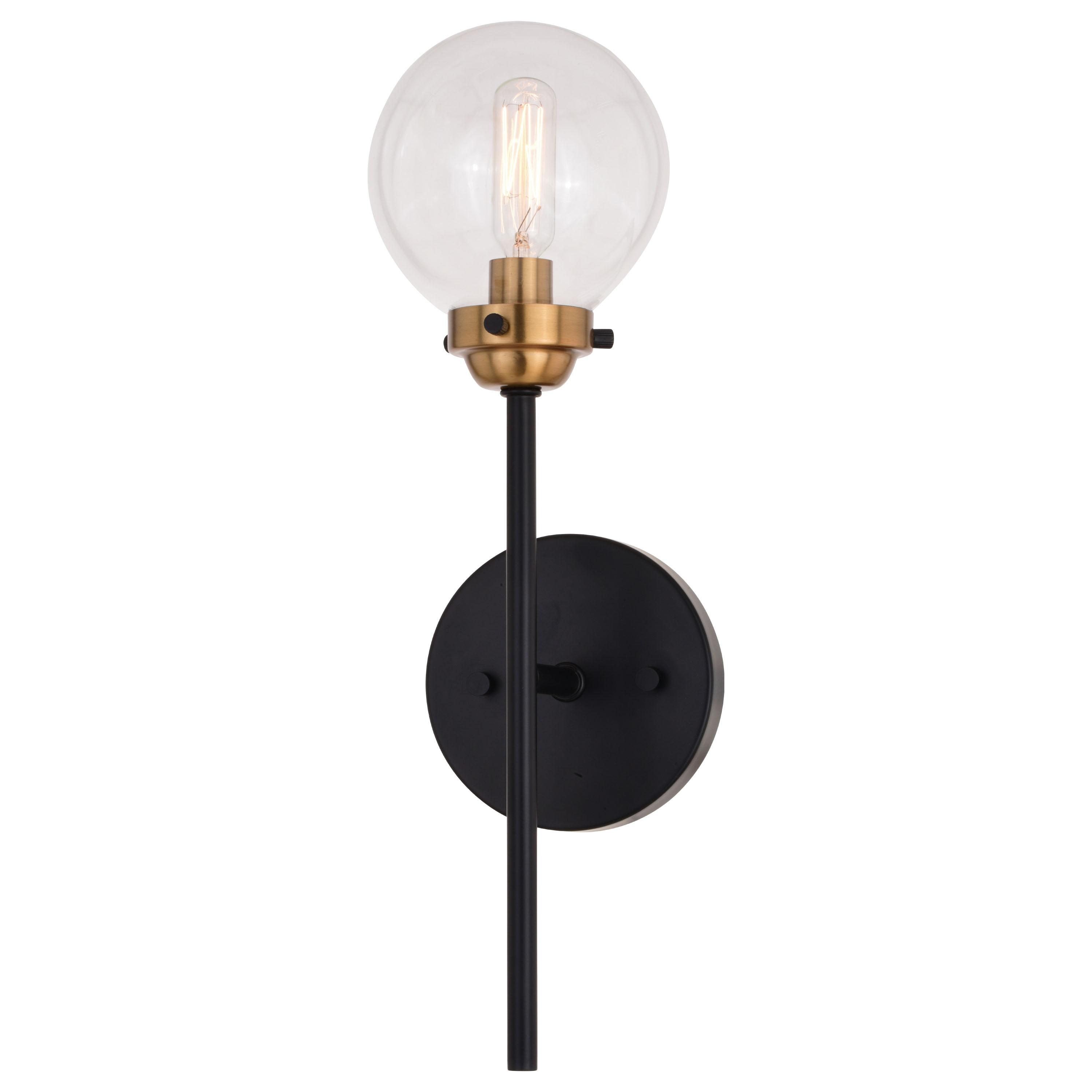 W0395-Vaxcel-Orbit 1-Light Wall Sconce in Industrial and Globe Style 16 Inches Tall and 5 Inches Wide