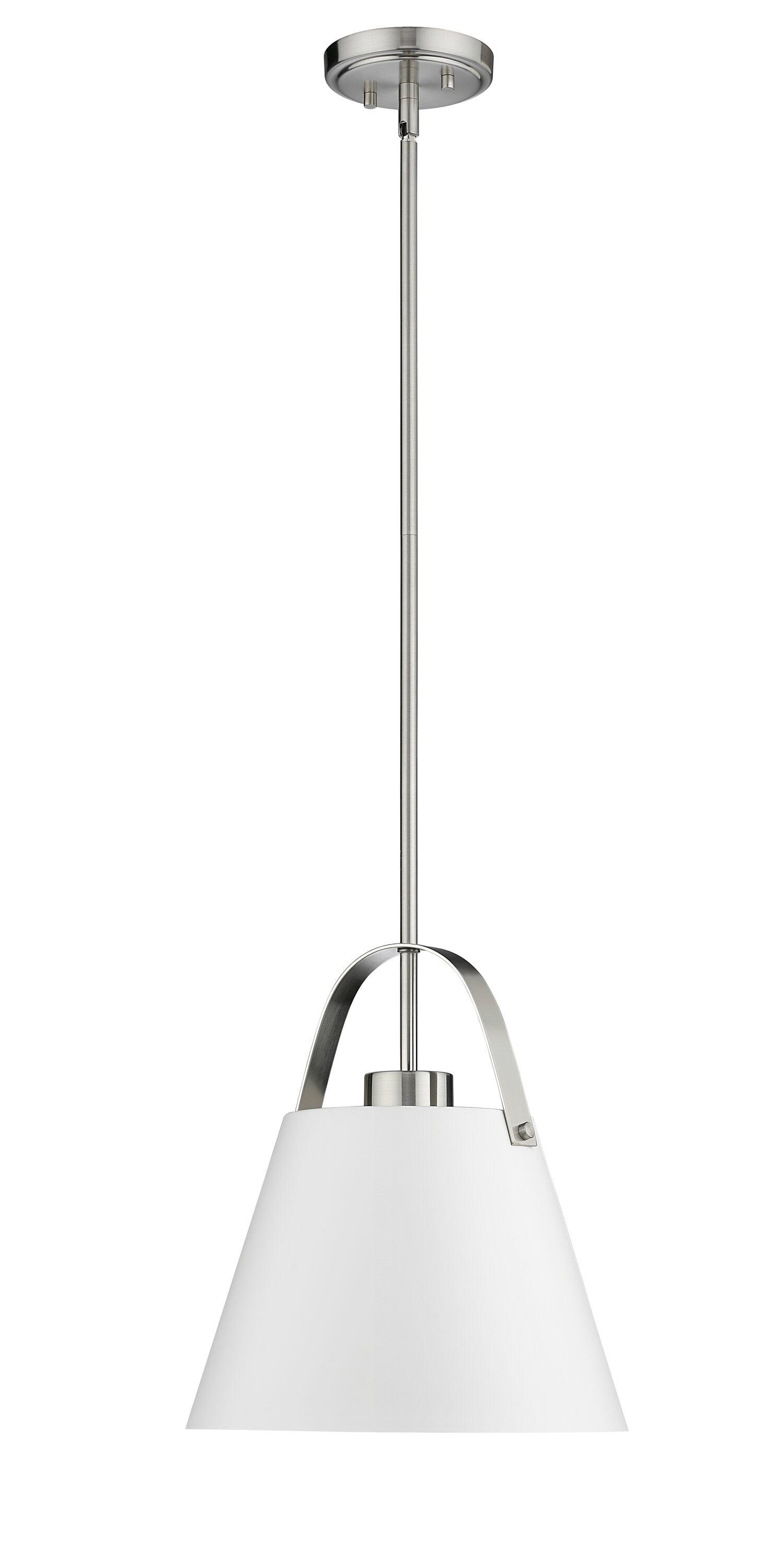 Z-Lite Z-Studio 1 - Light Pendant in  Matte White/Brushed Nickel