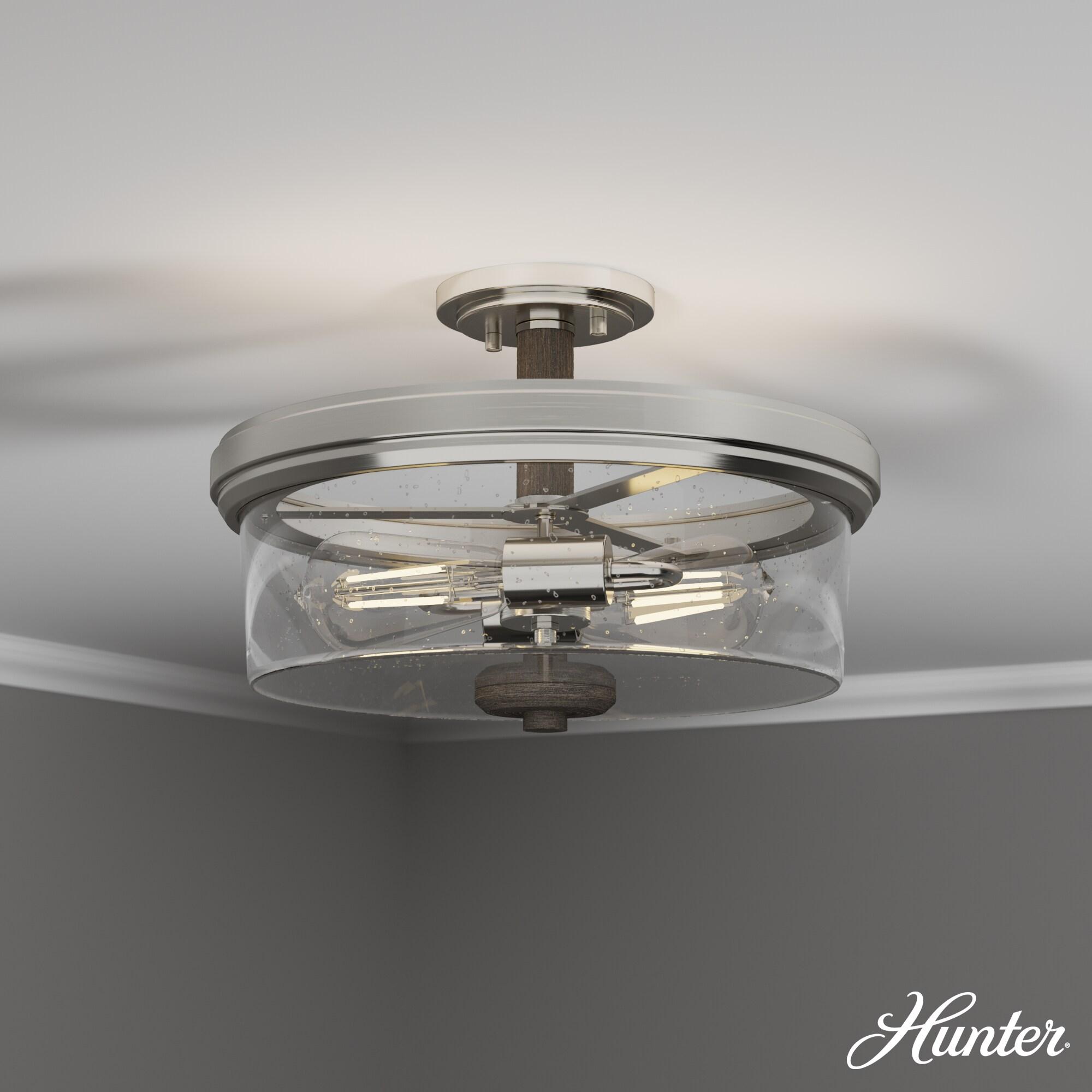 Hunter Fan River Mill 2 Light 15" Semi Flush Mount