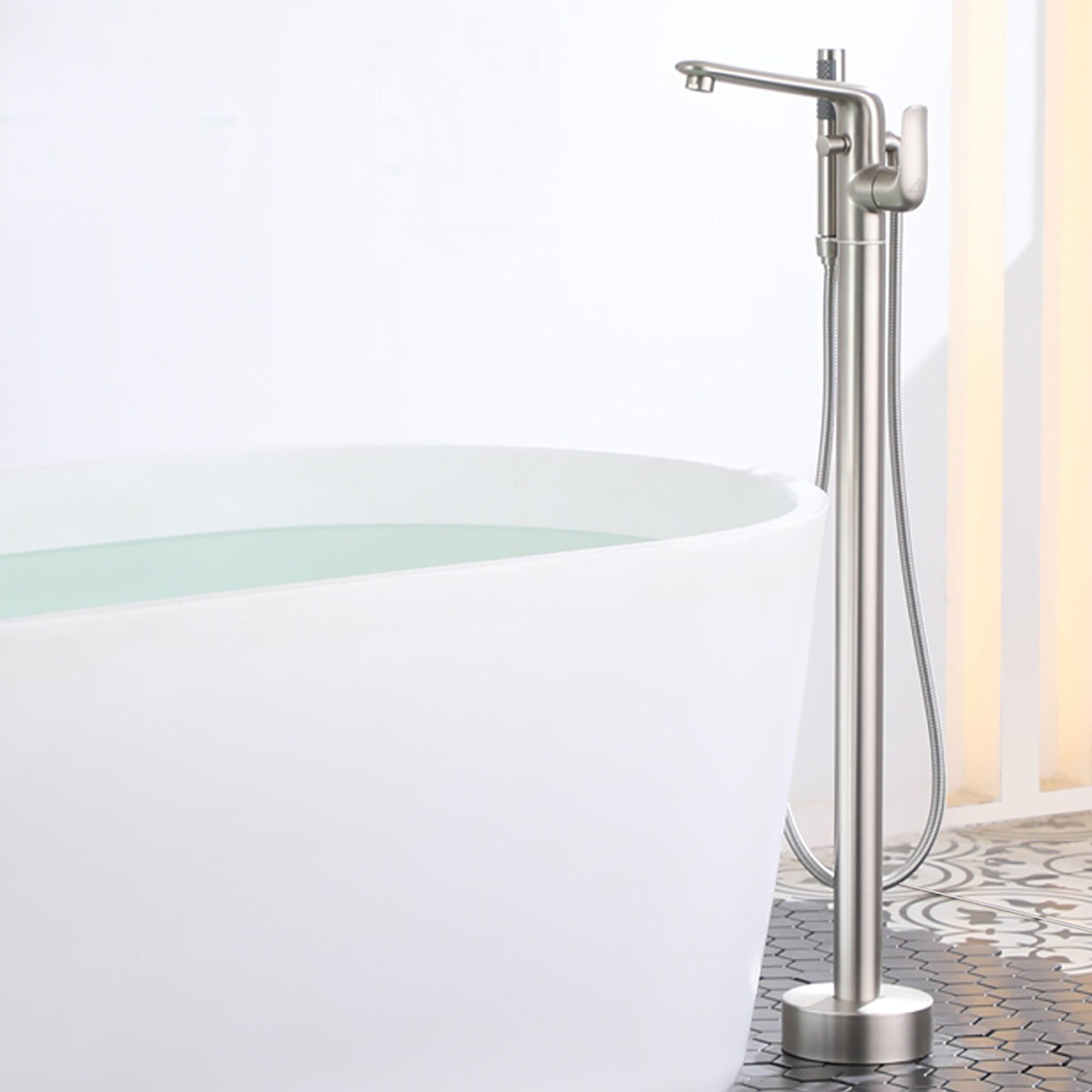 CASAINC KCLT0054-BN Single Handle Freestanding Bathtub Faucet with Diverter and Handshower