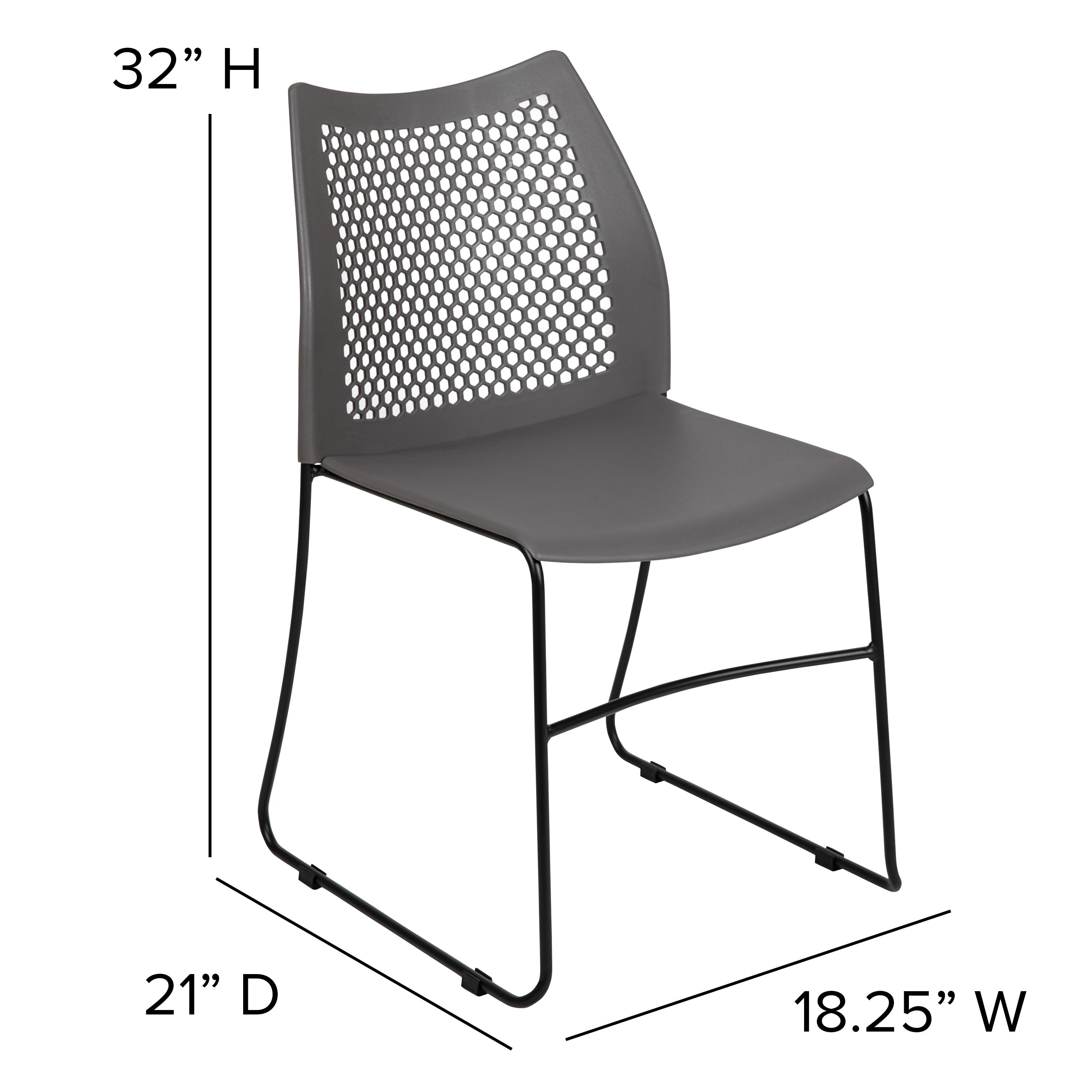 Antonia 661 lb. Capacity Stack Chair with Air-Vent Back and Powder Coated Sled Base