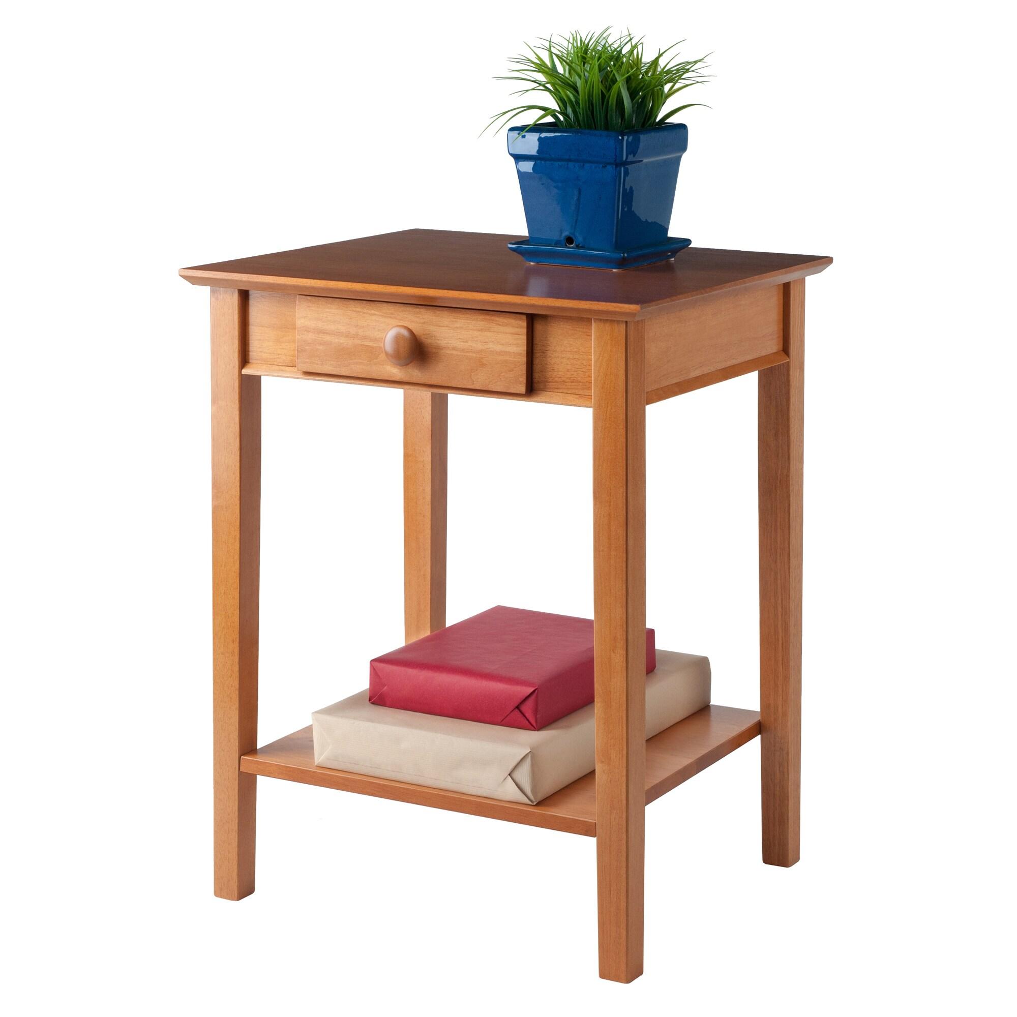 Winsome Studio End / Printer Table Honey: Wood Composite Stand with Drawer, Living Room Accent