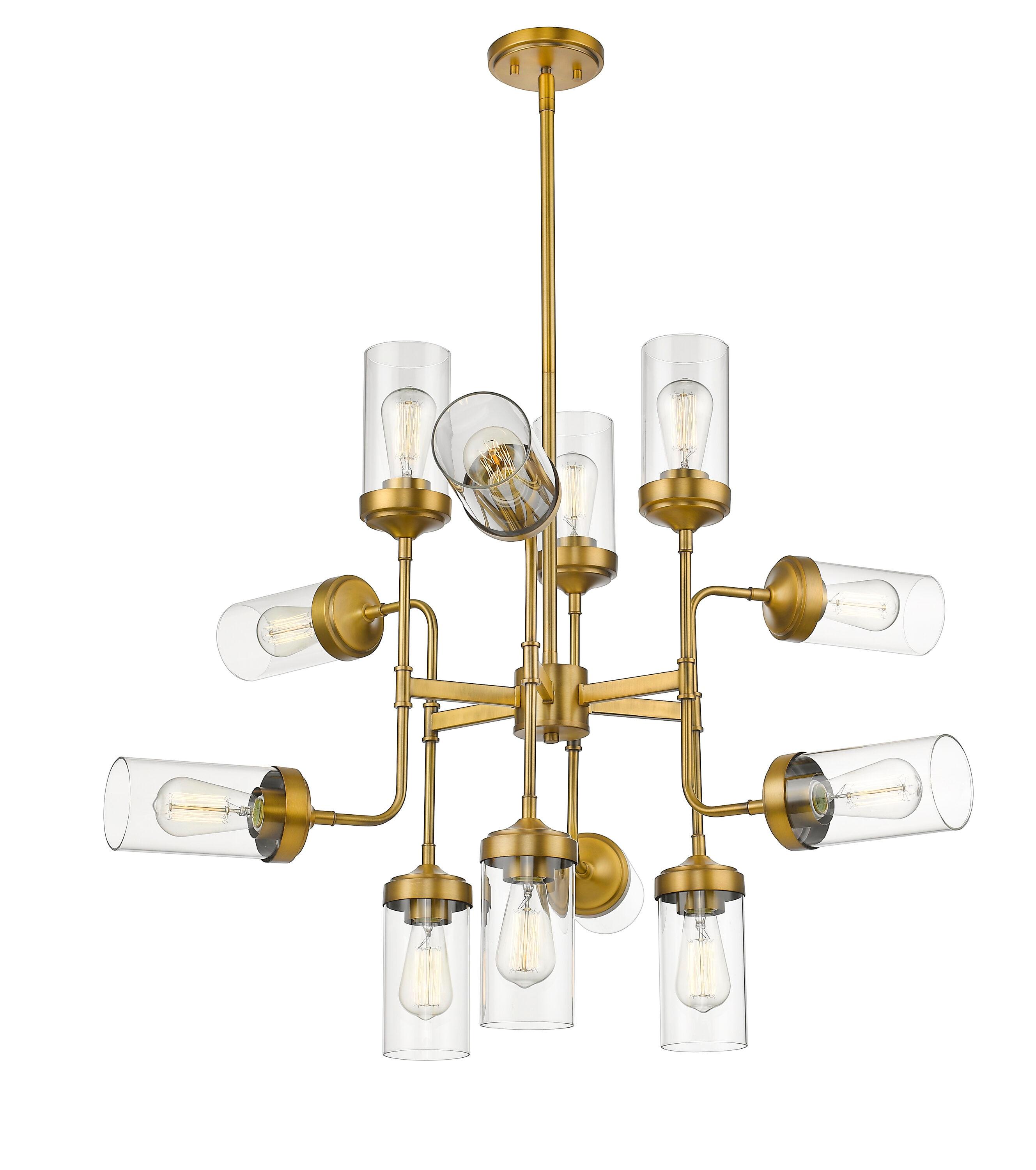 Z Lite 617-12FB 27.75 x 36 in. 12 Light Pendant, Foundry Brass