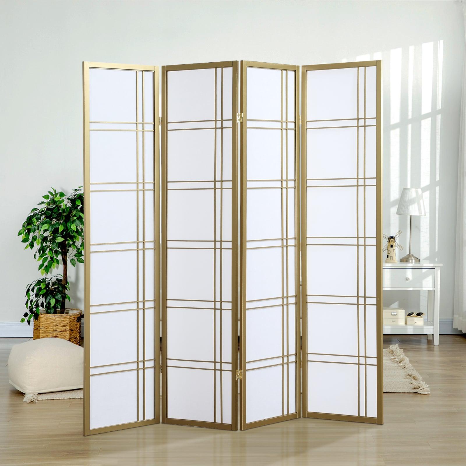 SHANRUGUOJI Folding Room Divider Seto 4-Panel Room Divider Screen