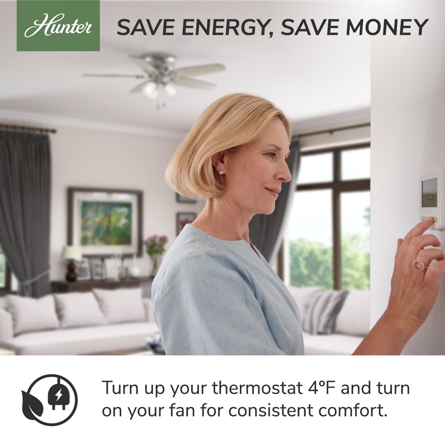 52" Aerodyne 5 - Blade Smart Standard Ceiling Fan with Lights and Remote