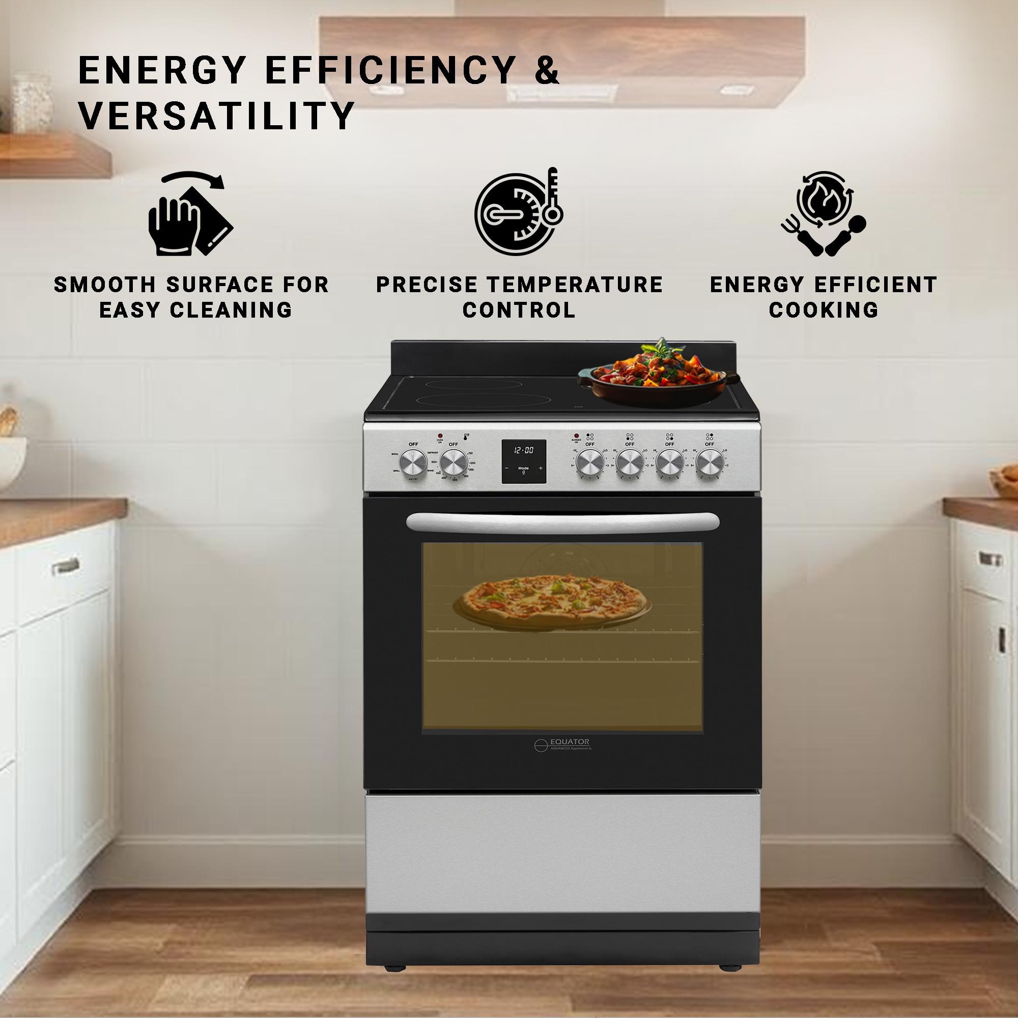 Equator Advanced Appliances Equator 24 Freestanding Electric Cooking Range in Stainless with Convection Oven