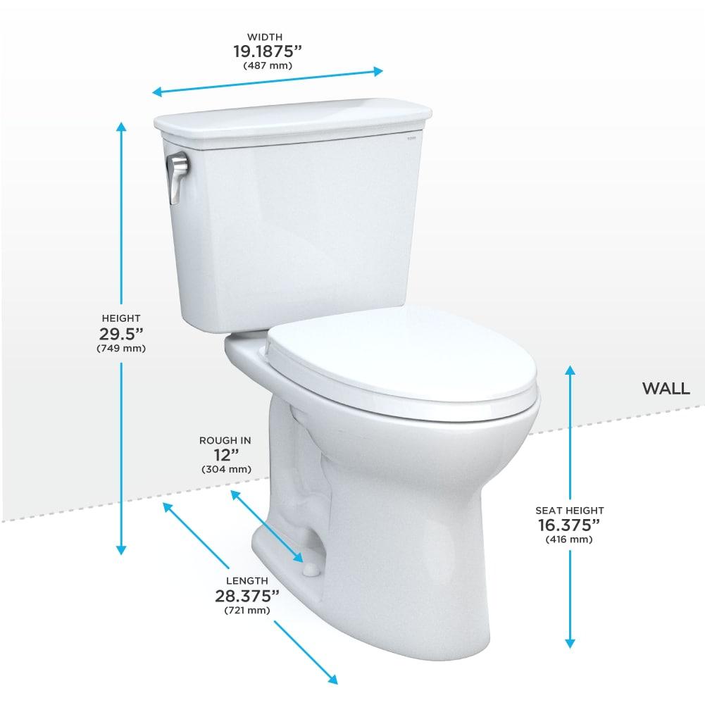 White Vitreous China Elongated Two-Piece Toilet with SoftClose Seat