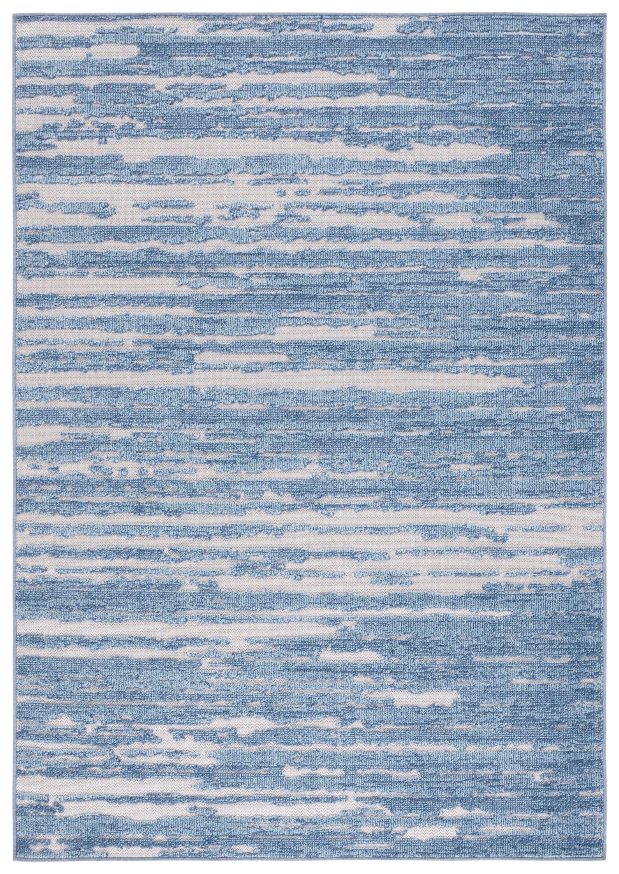 Cabana CBN506 Power Loomed Indoor/Outdoor Area Rug - Blue/Beige - 5'3"x7'6" - Safavieh.