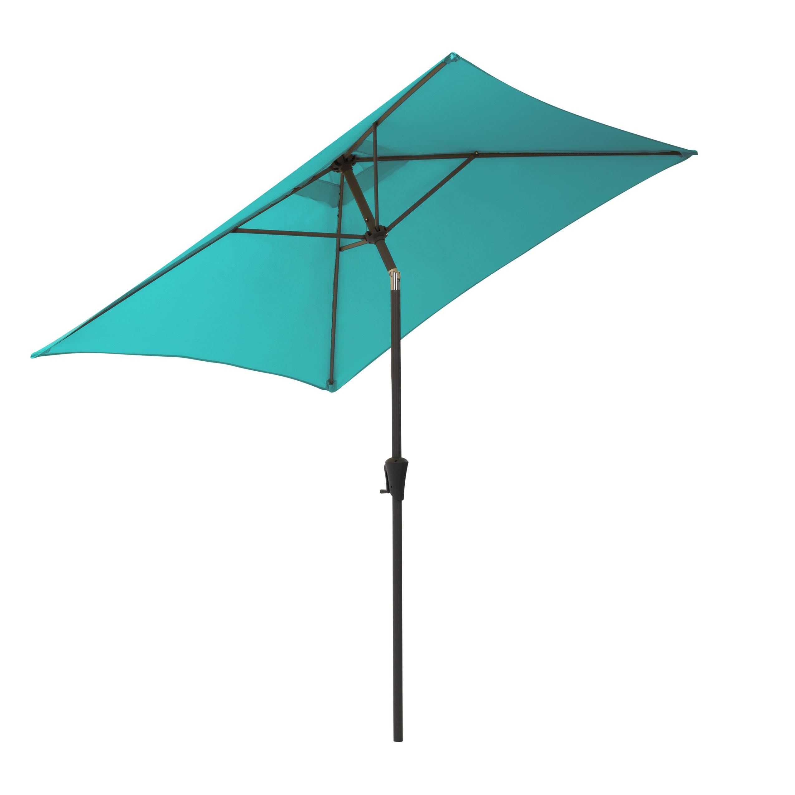 CorLiving 6.5ft x 6.5ft Square Durable Fabric Canopy Tilting Outdoor Umbrella with Steel Frame for Patio, Pool, Garden, and more