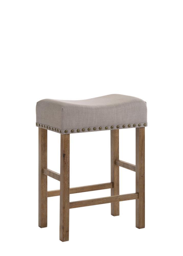 Martha II Counter Height Barstool: Weathered Oak, Upholstered Seat - Acme Furniture