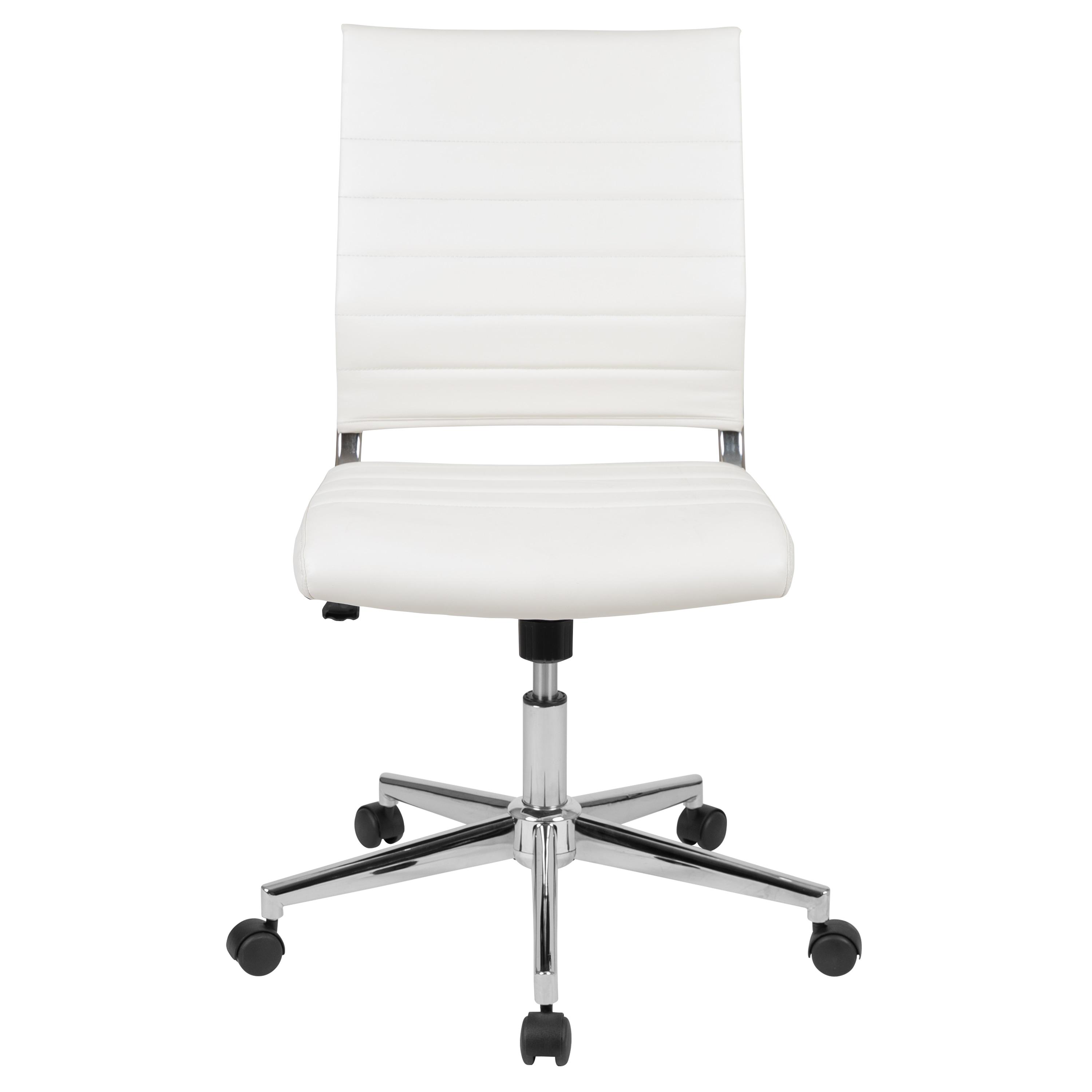 Flash Furniture Mid-Back Armless LeatherSoft Ribbed Executive Swivel Office Chair