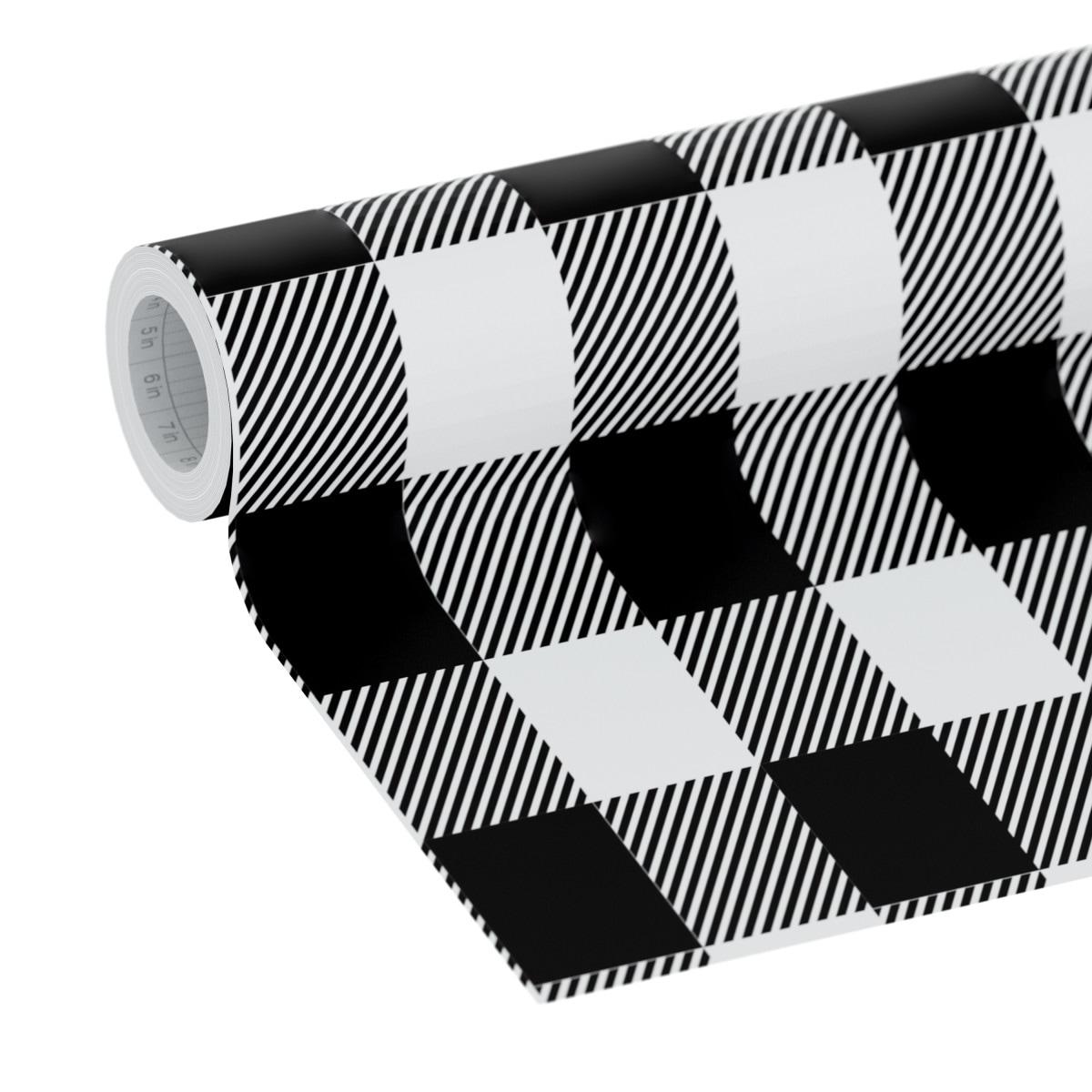 EasyLiner Premium Peel & Stick Wallpaper, Black Gingham 20 in. x 18 ft.