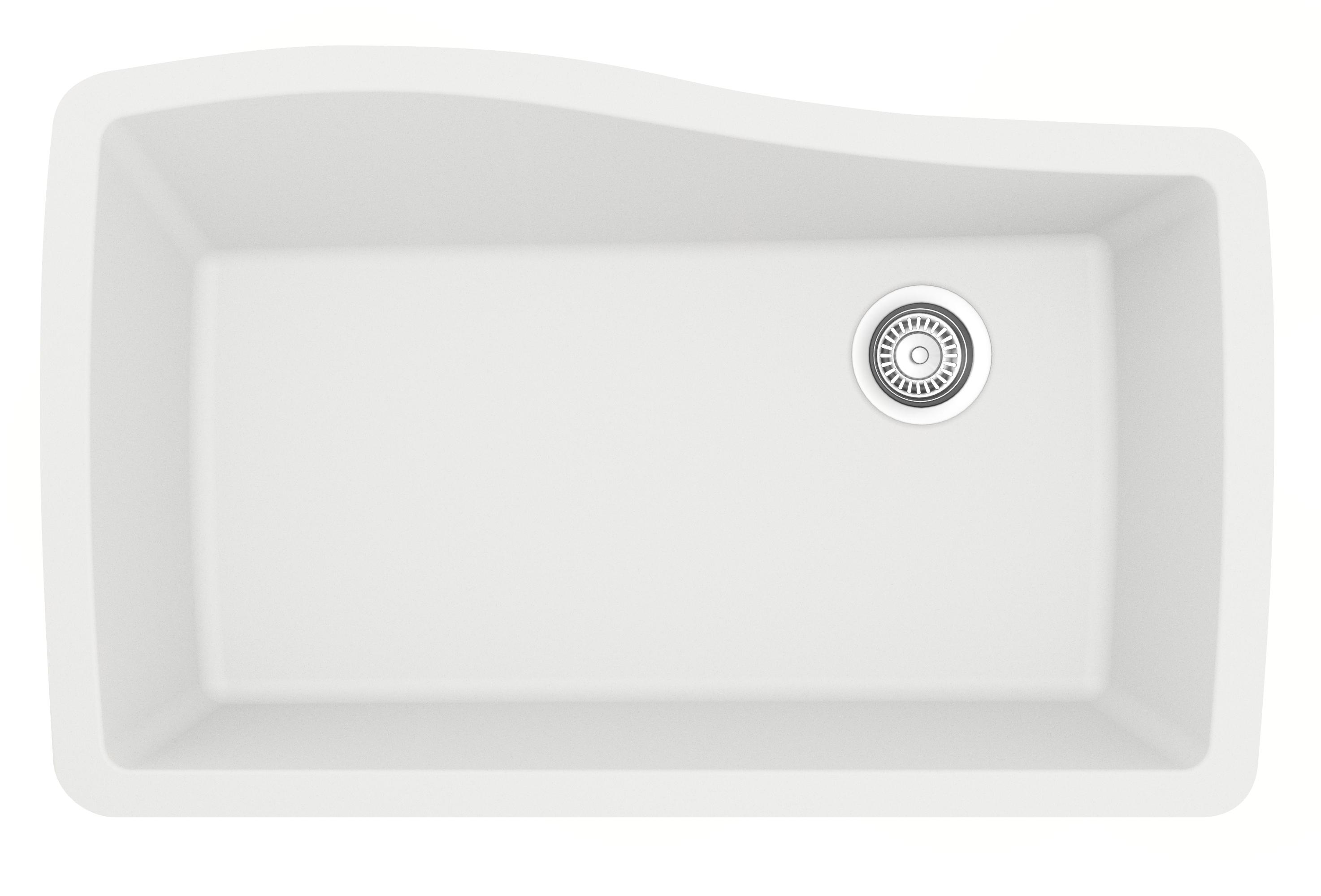 Karran Karran Undermount Quartz Composite 33-1/2'' X 21'' Single Bowl Kitchen Sink QU-722-WH