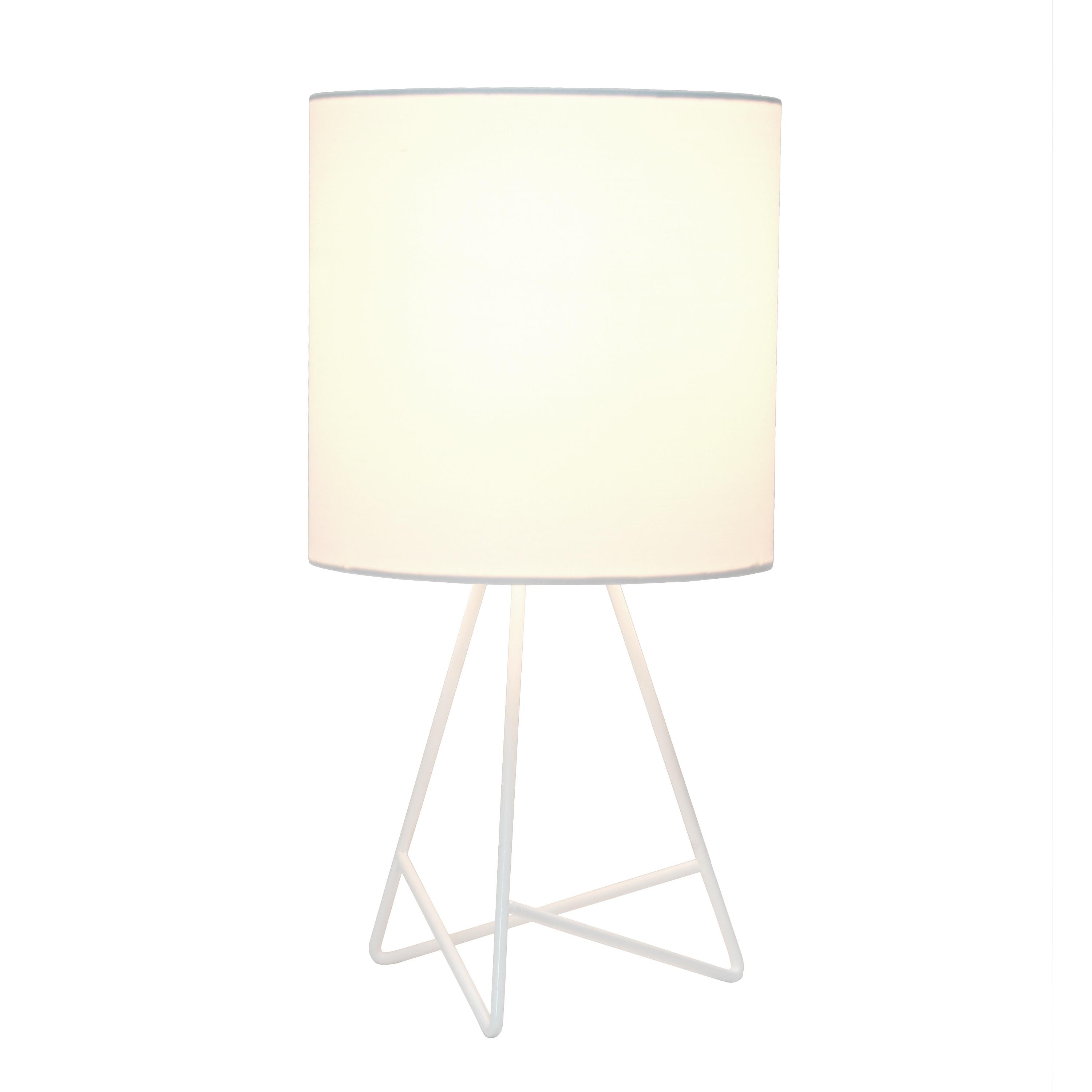Down To The Wire Table Lamp with Fabric Shade White - Simple Designs: Modern Nightstand Light, ETL Listed