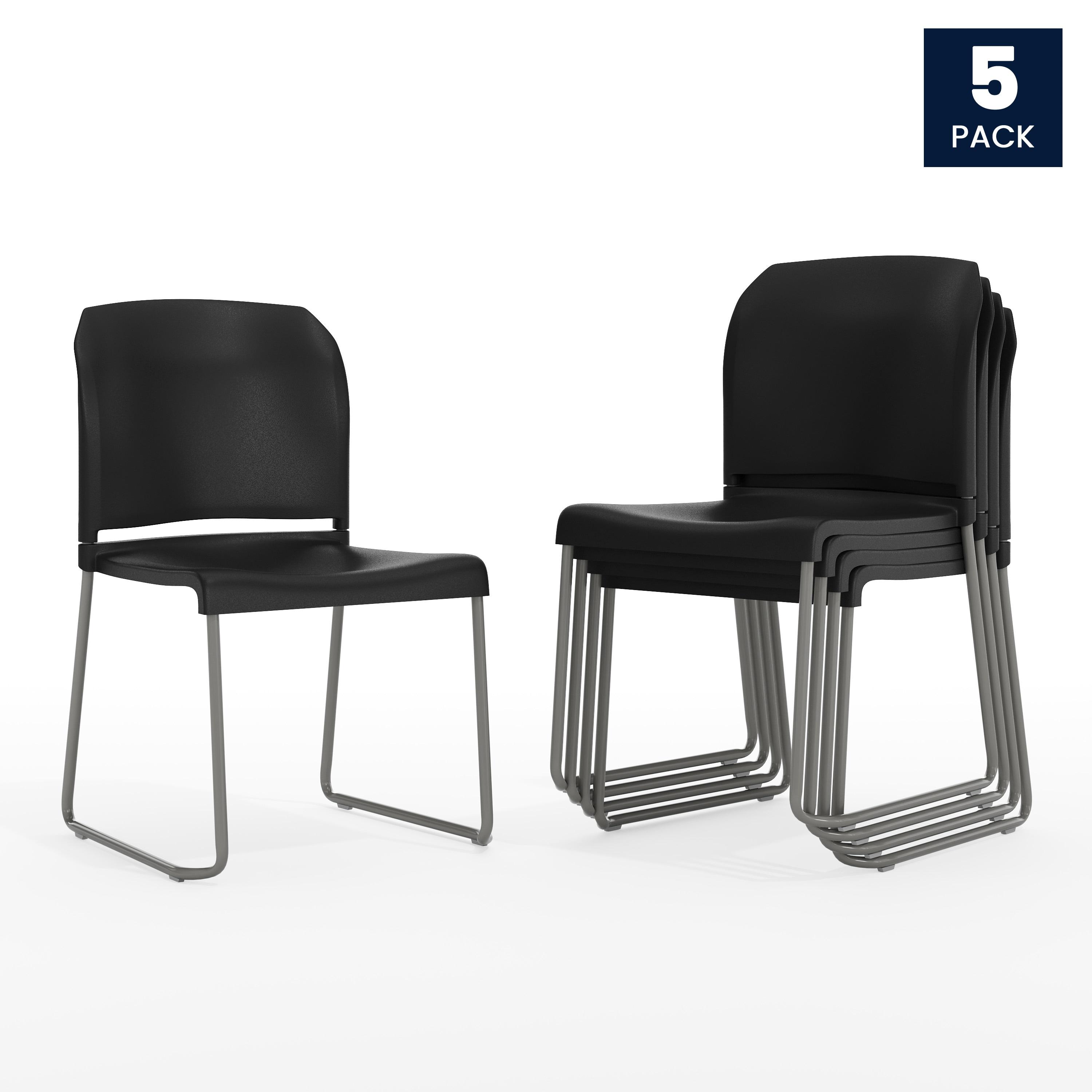Flash Furniture Brielle Contoured Sled Base Stackable Waiting Room Chairs (Set of 5)
