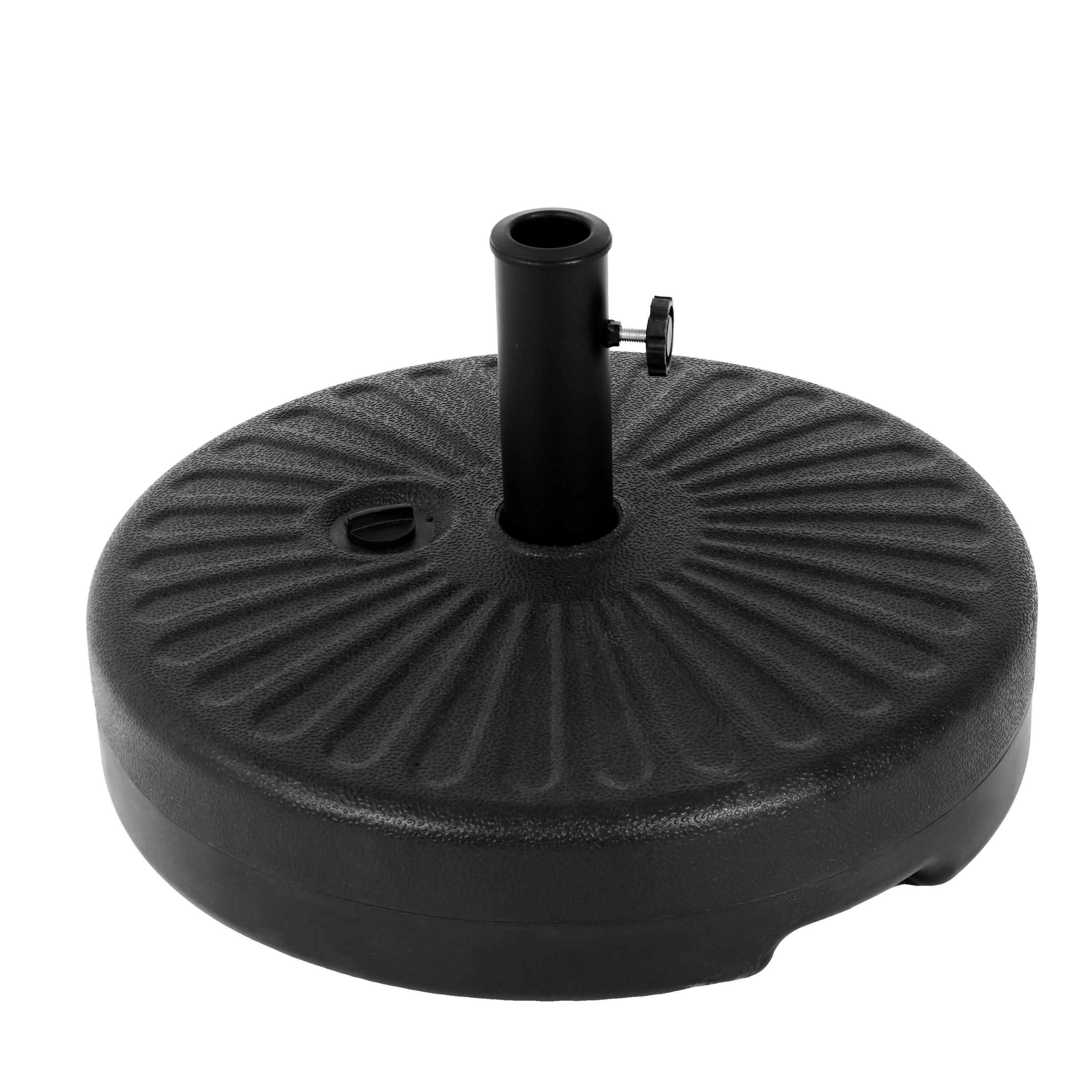 Plastic Patio Umbrella Base in Black