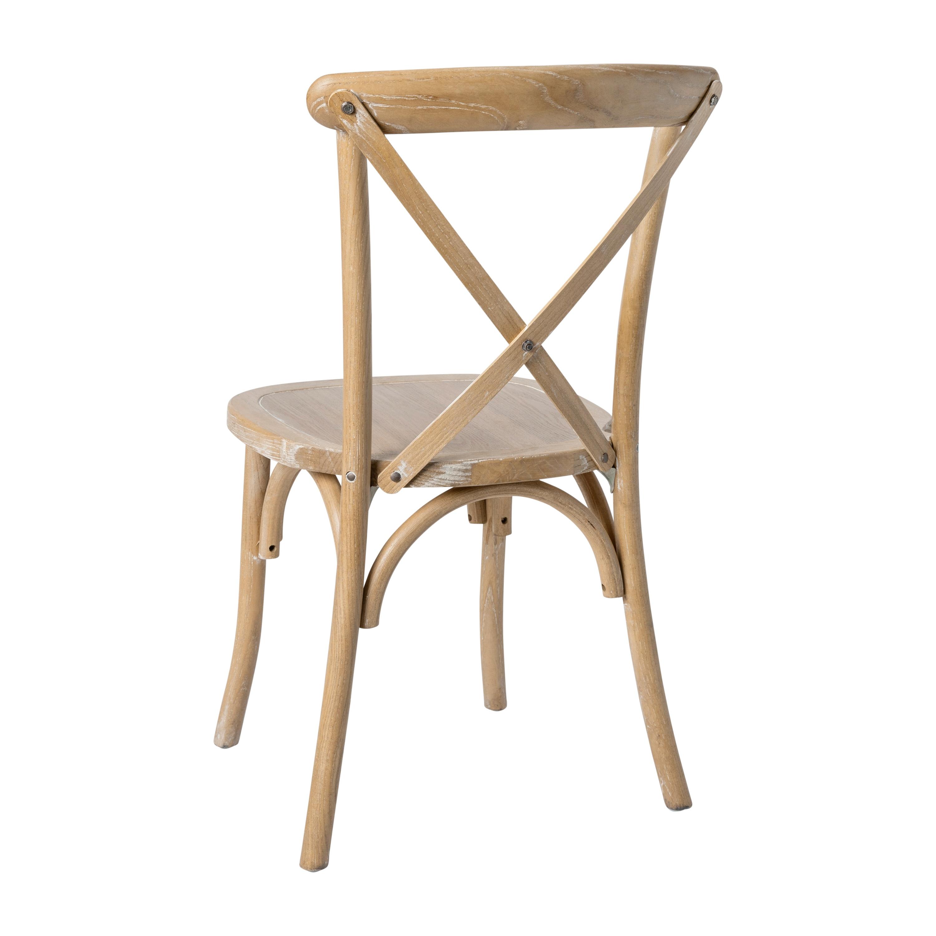 Flash Furniture Advantage Natural With White Grain X-Back Chair