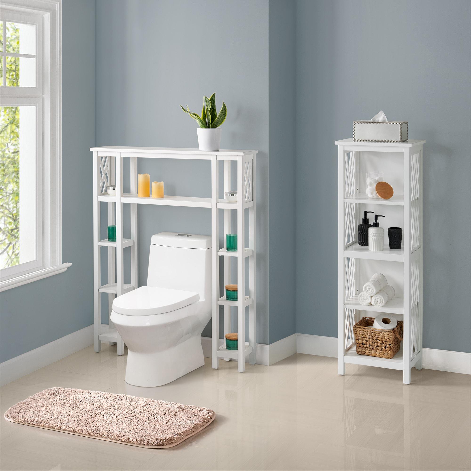 Coventry Bath Tall Storage Shelf White - Alaterre Furniture