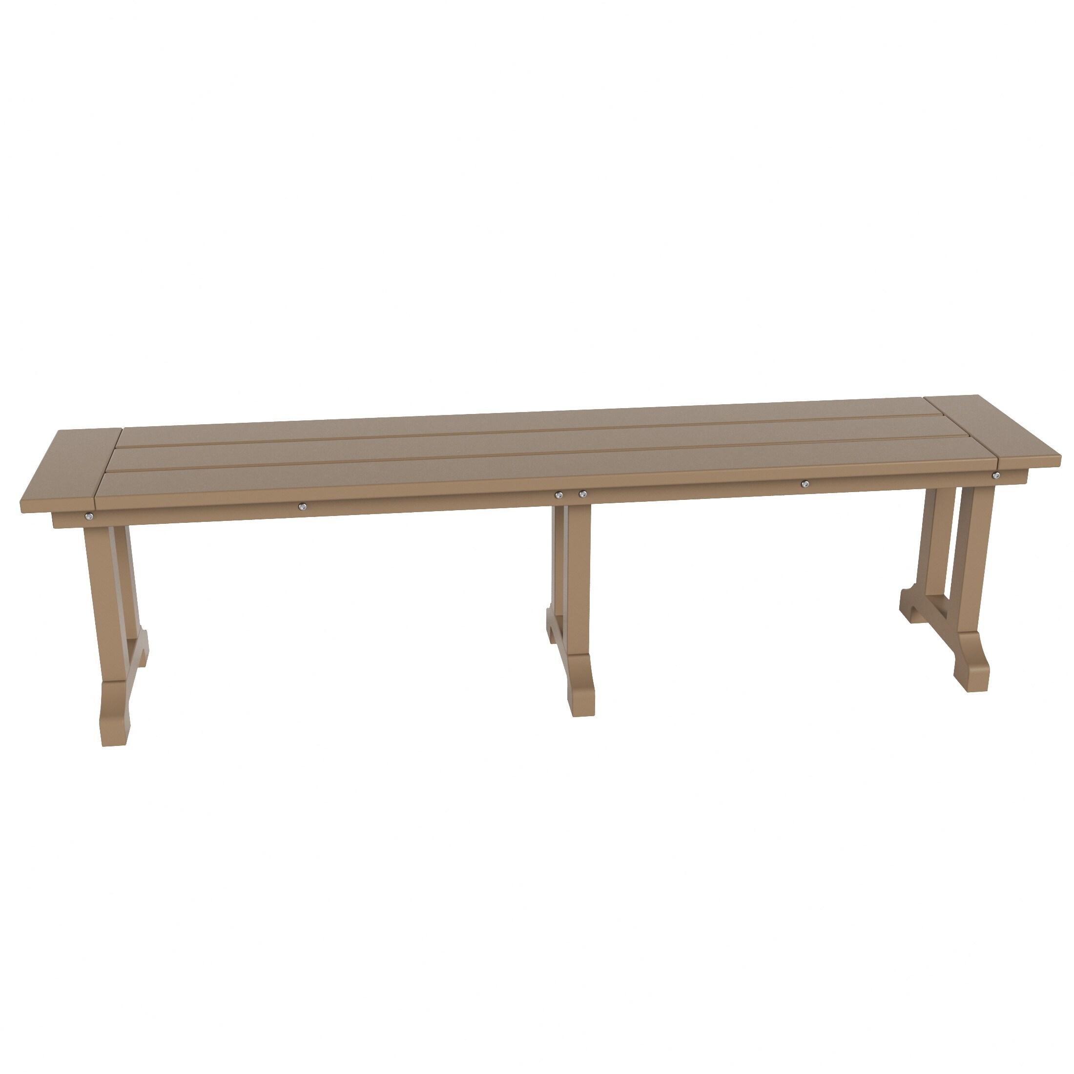 Polytrends  Laguna Hdpe All Weather Outdoor Patio 65" Bench Weathered Wood